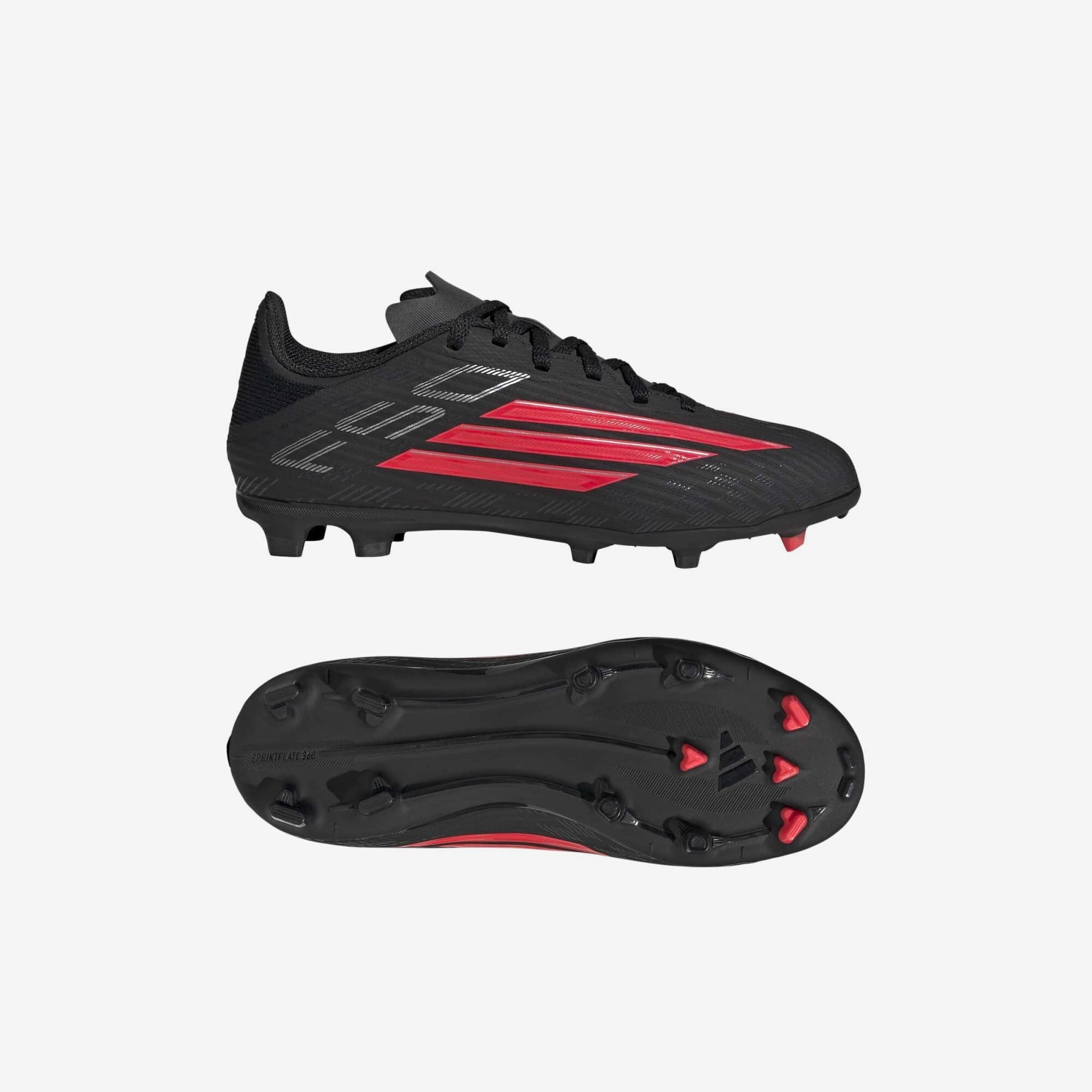 adidas Jr. F50 League Big Kids' Firm/Multi-Ground Low-Top Soccer Cleats - Core Black / Lucid Red / Core Black