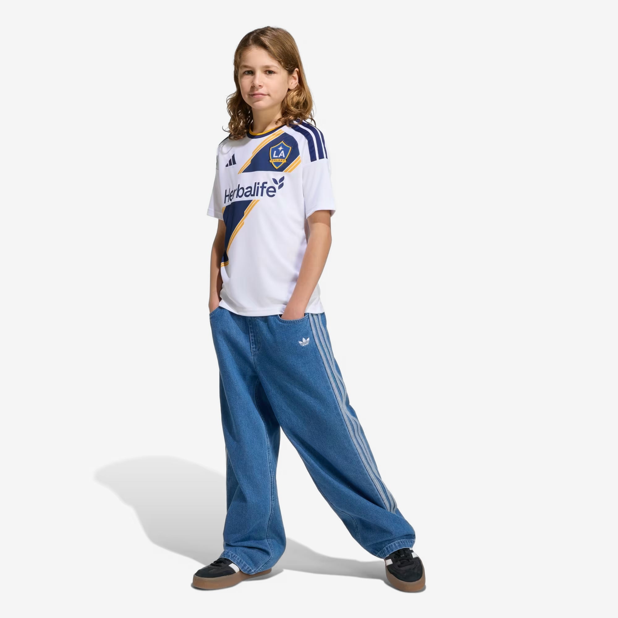 adidas LA Galaxy 2026/27 Stadium Home Big Kids' Soccer Jersey (White)