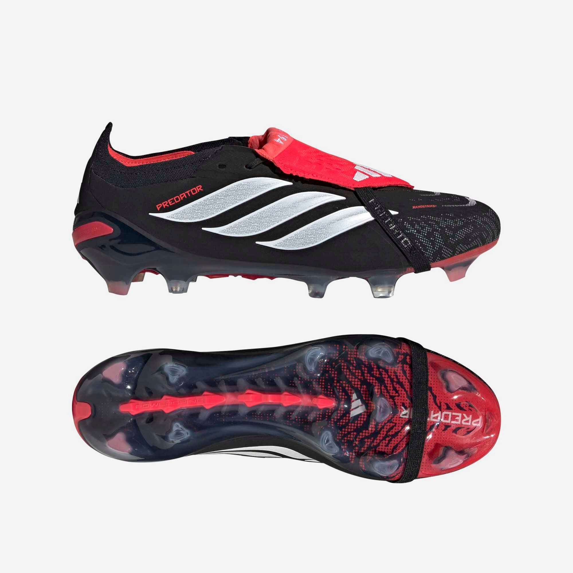 adidas Predator Elite Fold-Over Tongue Firm-Ground Low-Top Soccer Cleats - Core Black / Cloud White / Lucid Red