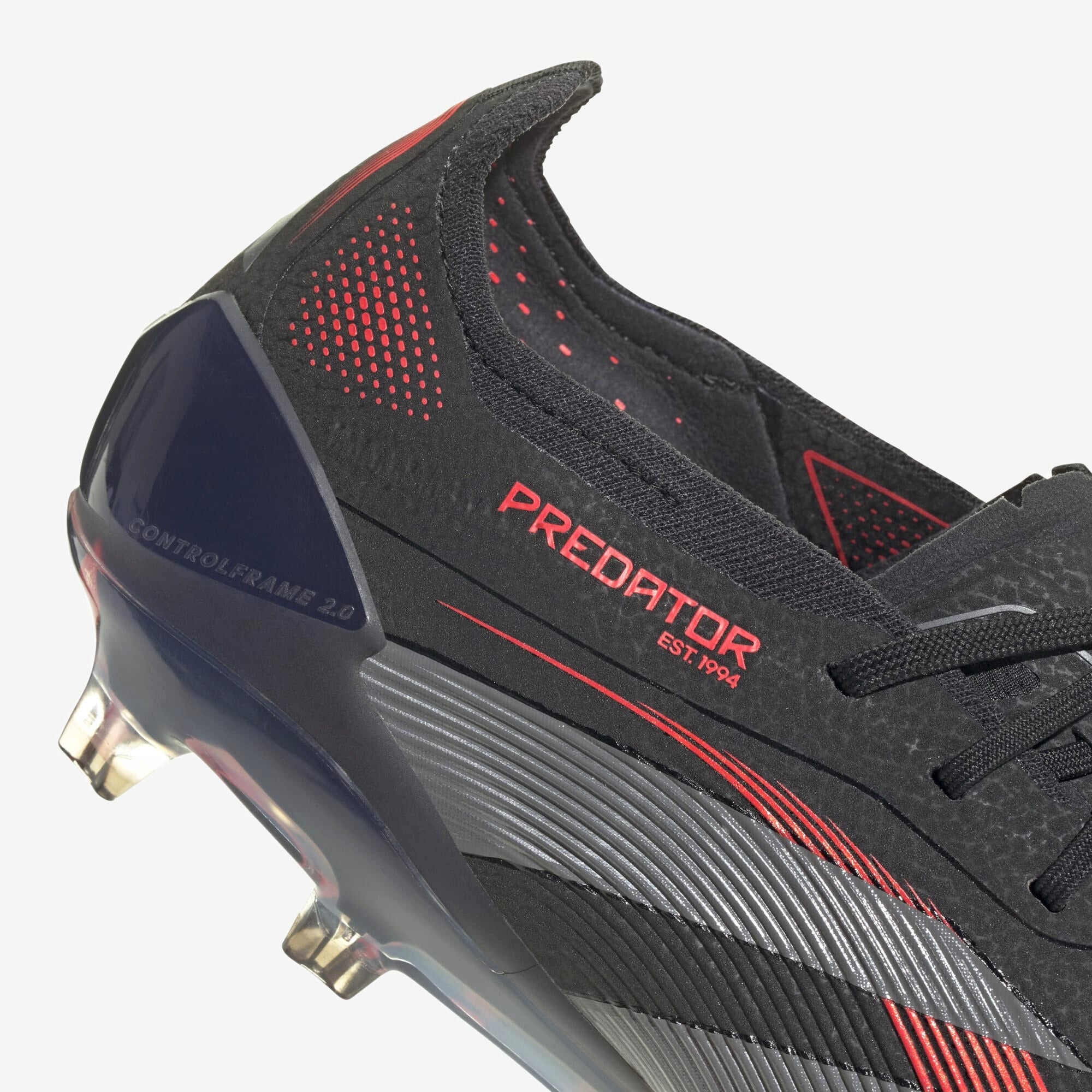 adidas Predator Elite FG Low-Top Soccer Cleats - Core Black / Grey Four / Lucid Red