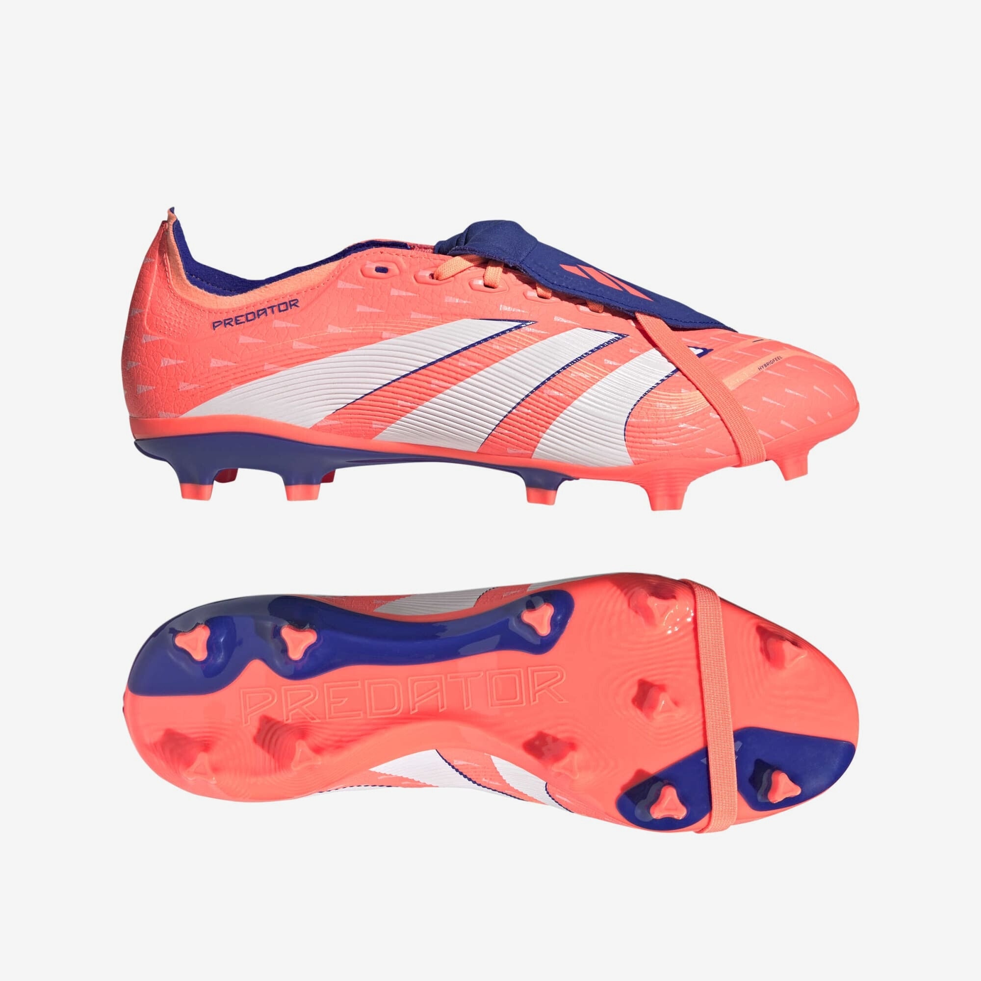 adidas Predator League Fold-Over Tongue Firm/Multi-Ground Low-Top Soccer Cleats - Signal Coral / Cloud White / Beam Orange