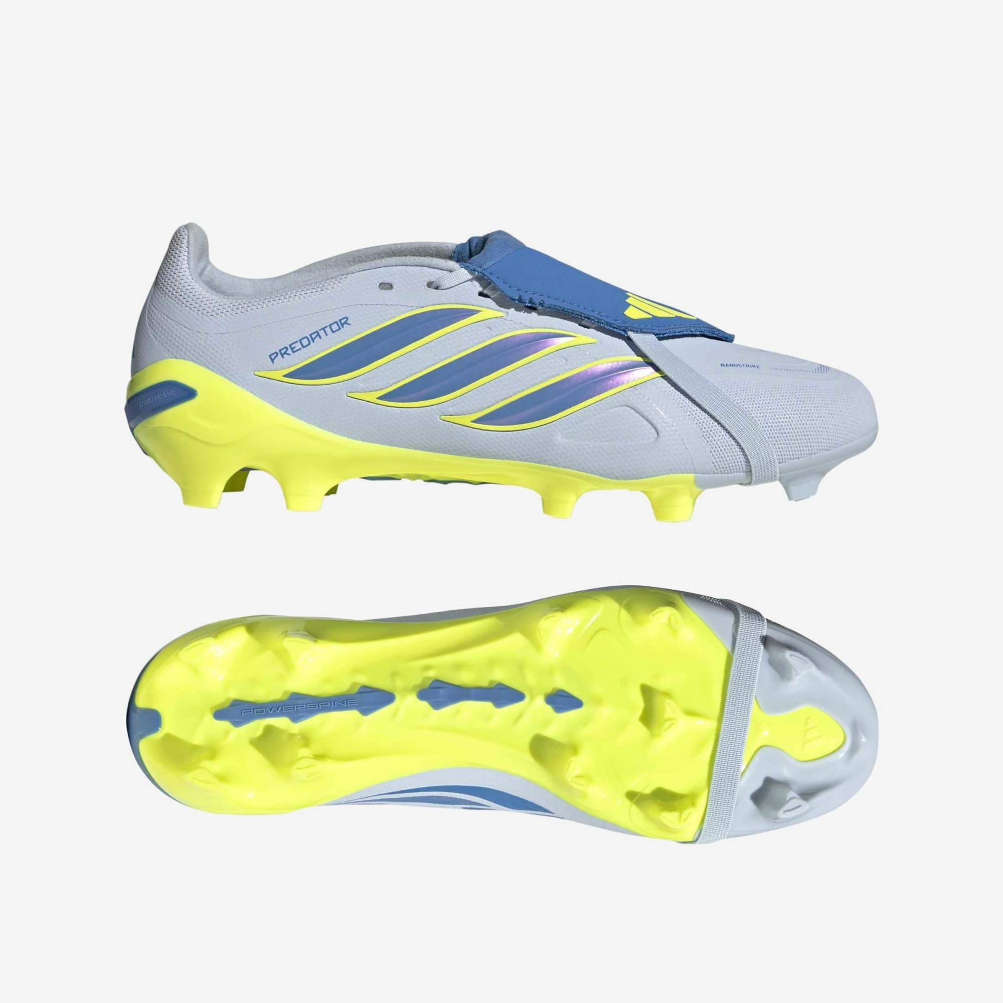 adidas Predator League Fold-Over Tongue Firm-Ground Low-Top Soccer Cleats - Crystal Sky / Ray Blue / Team Solar Yellow 2