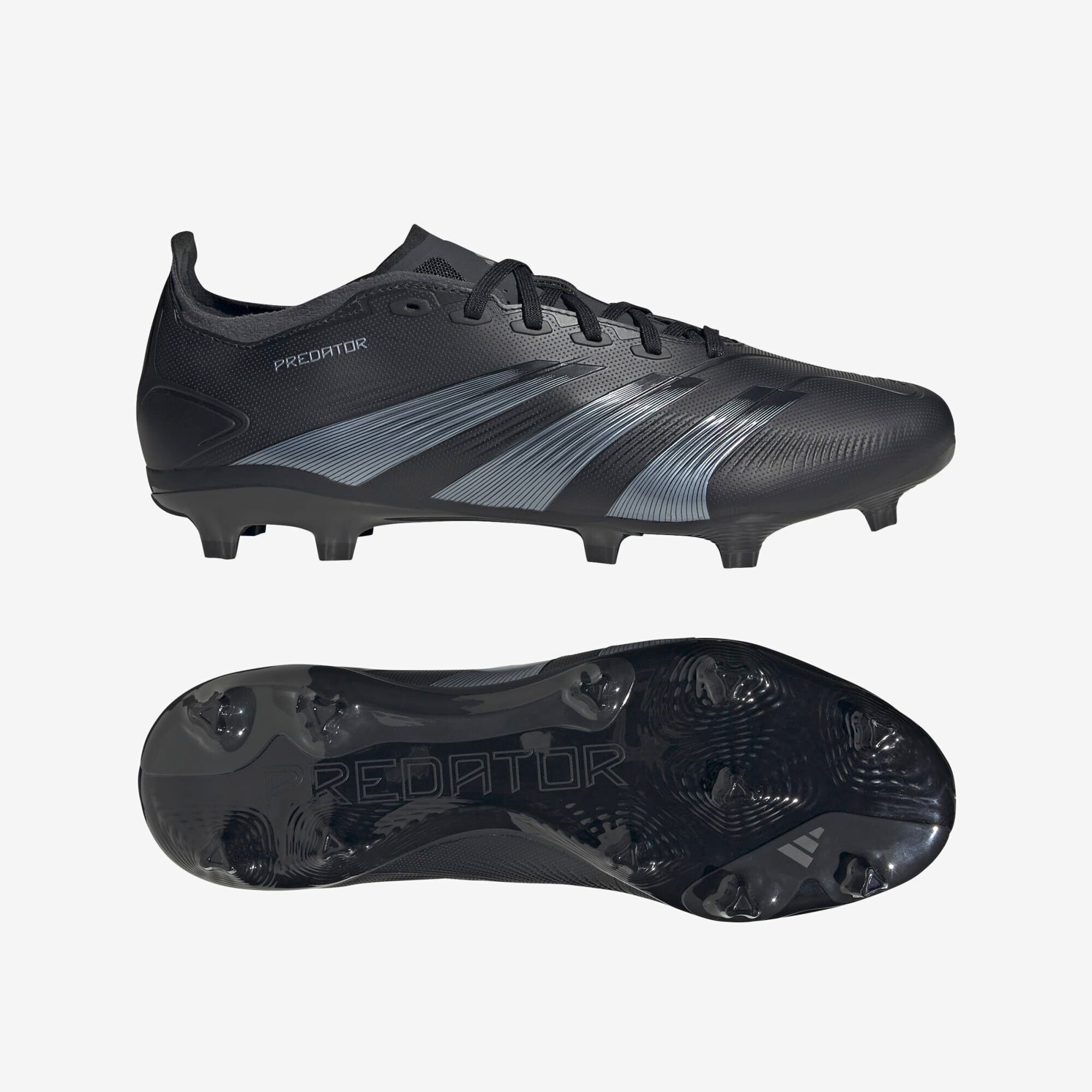 adidas Predator League FG Low-Top Soccer Cleats - Core Black / Carbon / Core Black