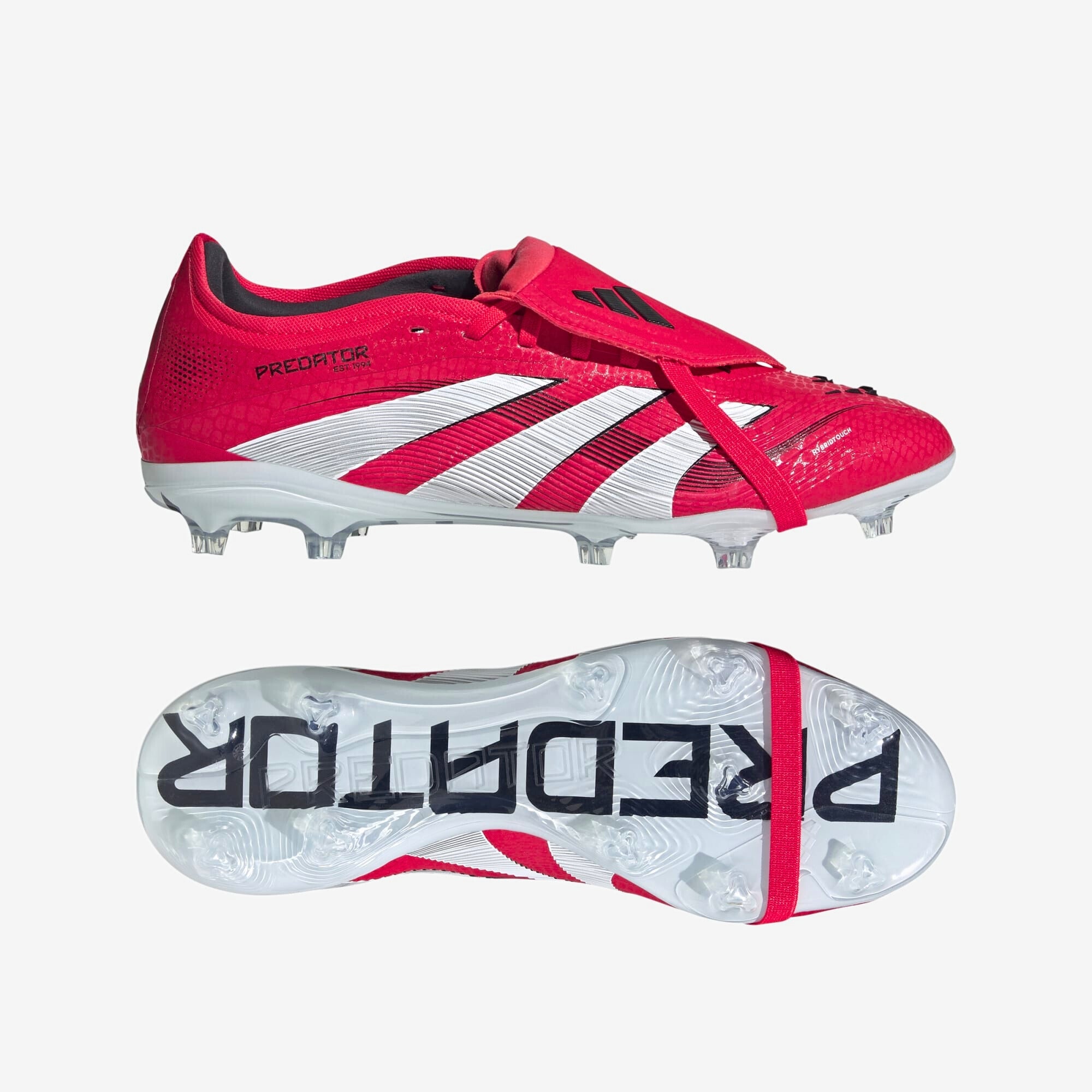 adidas Predator Pro Fold-Over Tongue FG Low-Top Soccer Cleats - Lucid Red / Cloud White / Core Black