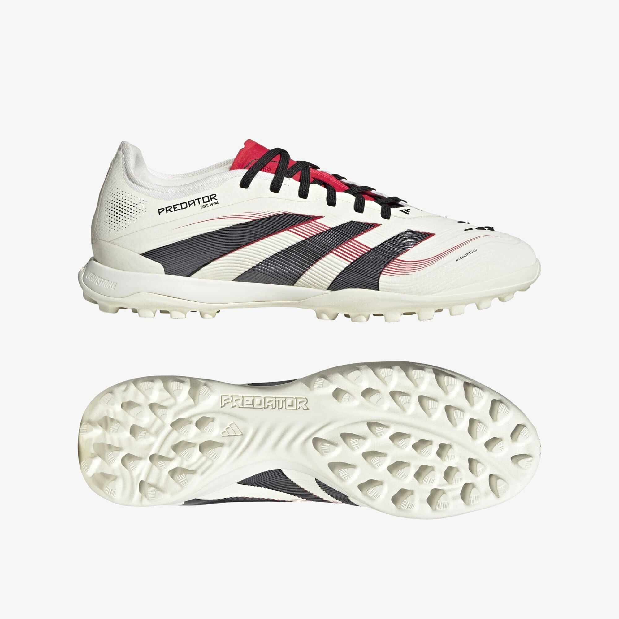 adidas Predator Pro TF Low-Top Soccer Shoes - Off White / Core Black / Pure Ruby