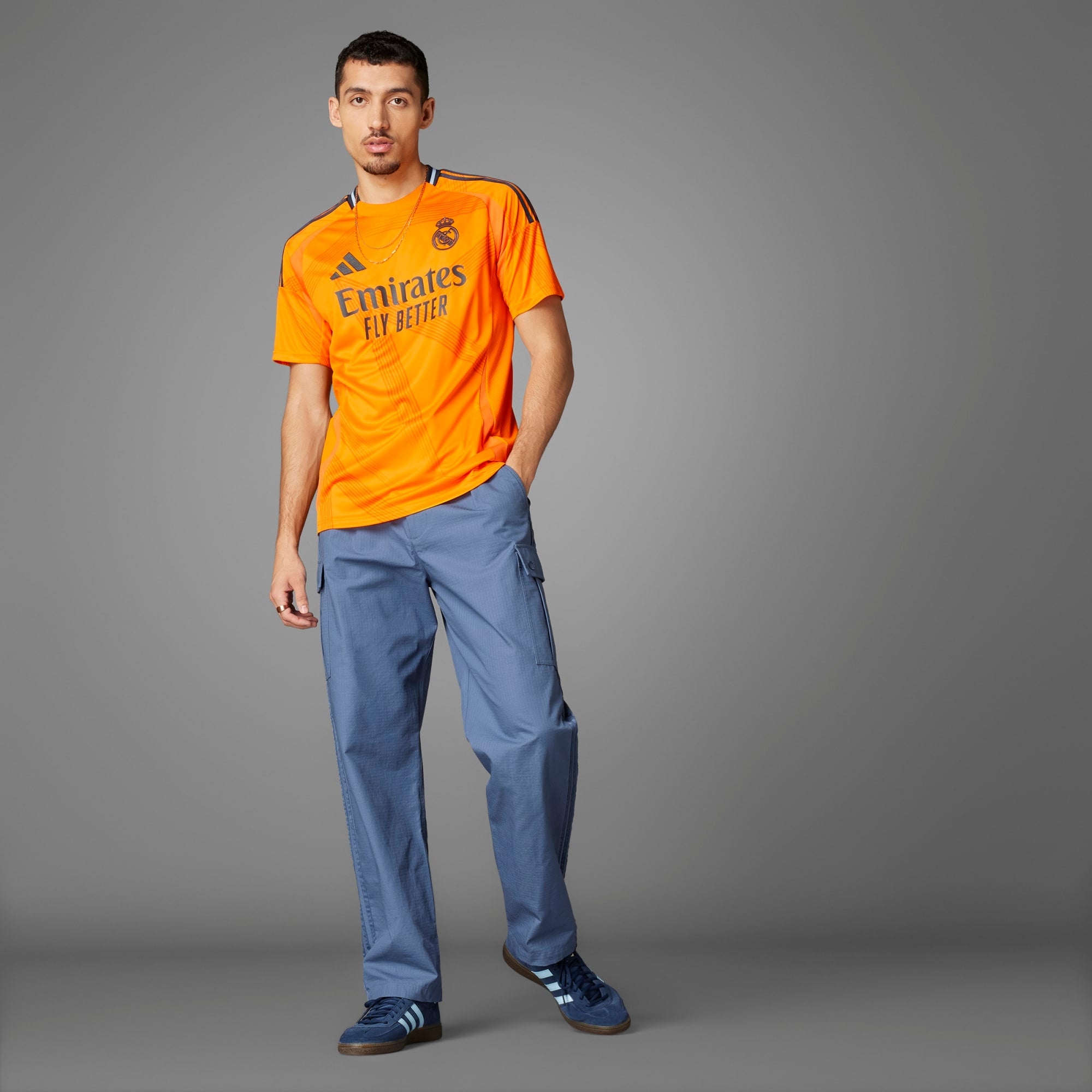 adidas Real Madrid 2024/25 Stadium Away Men's AEROREADY Soccer Replica Jersey - Crew Orange
