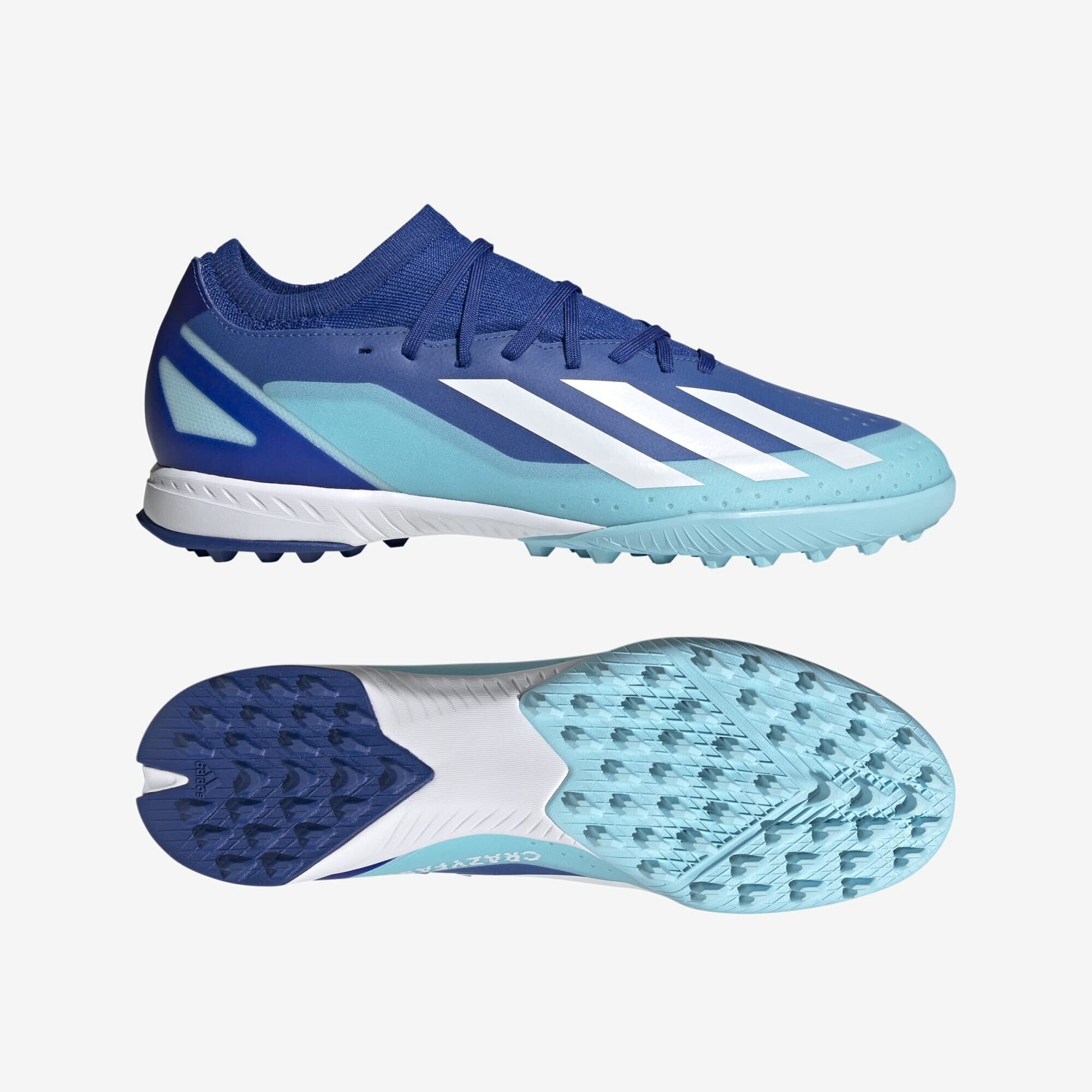 adidas X Crazyfast.3 Turf Low-Top Soccer Shoes - Bright Royal / Cloud White / Solar Red