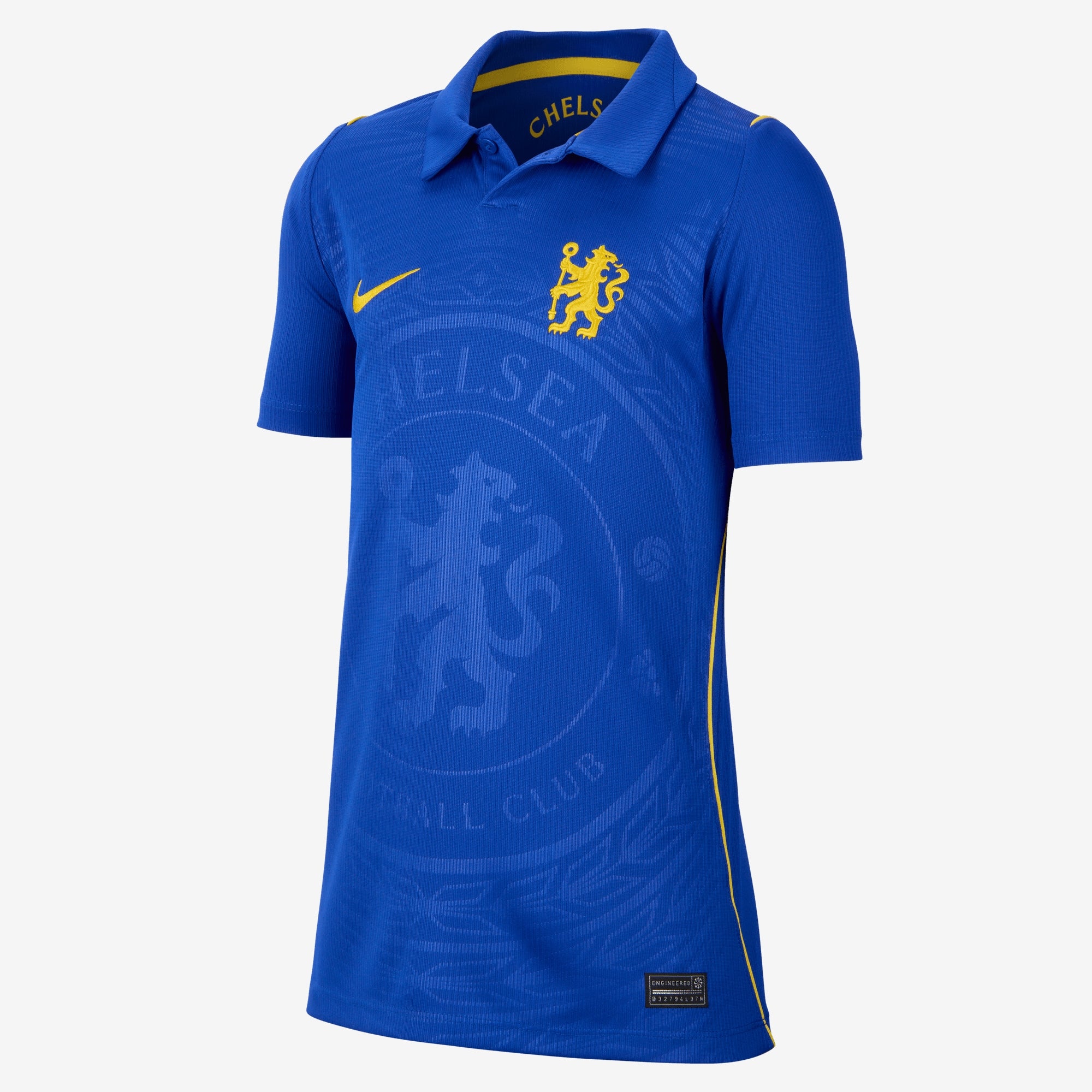 Nike Chelsea FC 2026/27 Stadium Home Big Kids' Dri-FIT Soccer Repica Jersey - Bright Blue/Midwest Gold/Midwest Gold