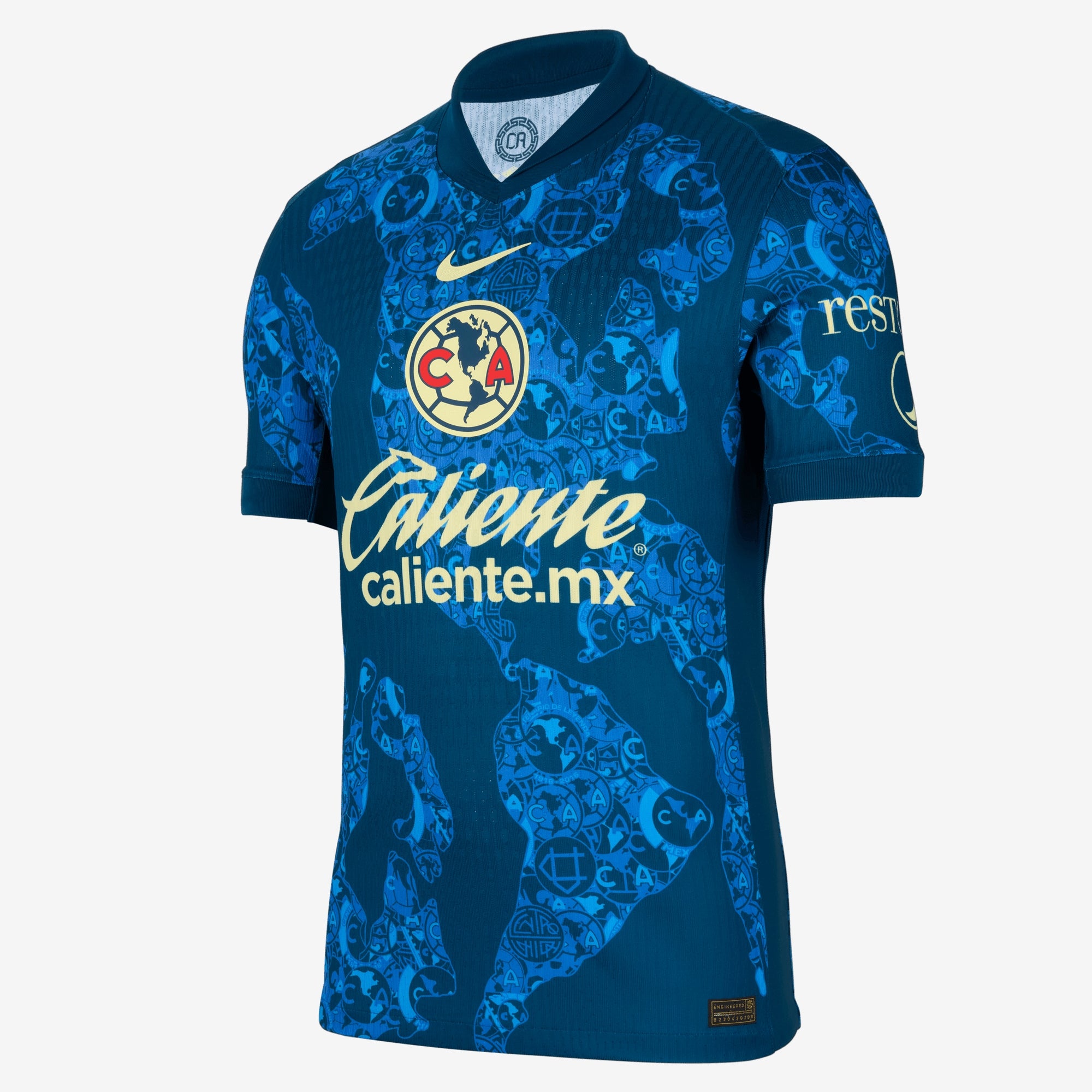 Nike Club América 2024/25 Match Away Men's Dri-FIT ADV Soccer Authentic Jersey - Valerian Blue/Lemon Chiffon