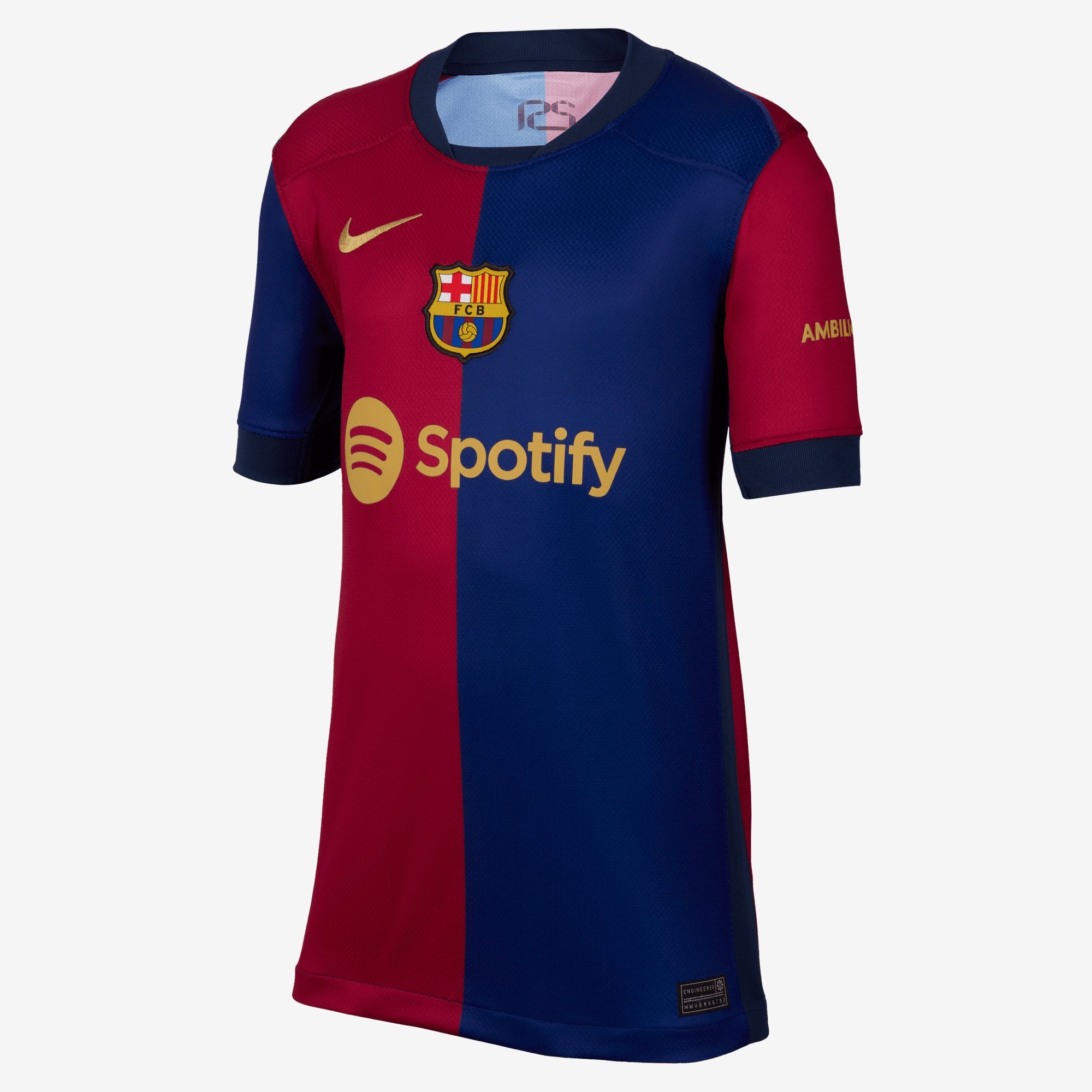 Nike FC Barcelona 2024/25 Stadium Home Big Kids' Dri-FIT Soccer Replica Jersey - Deep Royal Blue/Noble Red/Club Gold