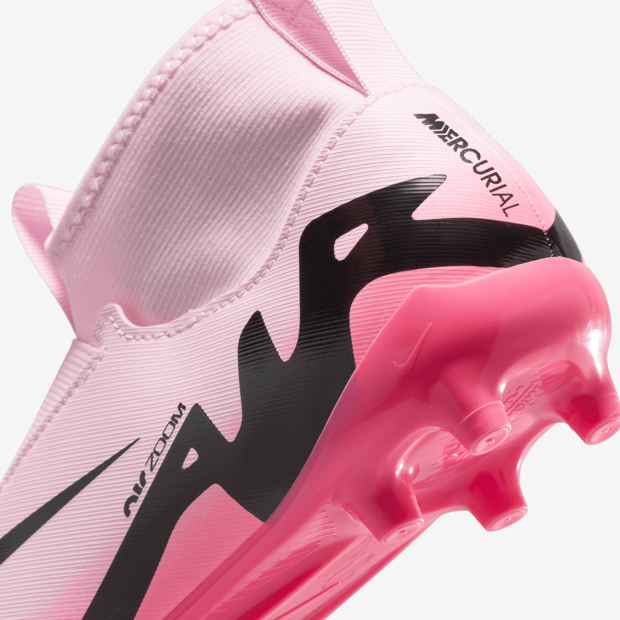 Nike Jr. Mercurial Superfly 9 Academy Little/Big Kids' MG High-Top Soccer Cleats - Pink Foam/Black