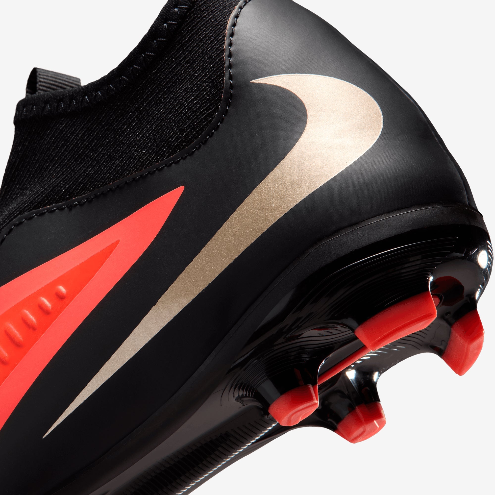 Nike Jr. Phantom 6 High Academy Big Kids' Multi-Ground Soccer Cleats - Bright Crimson/Black-Bright Crimson