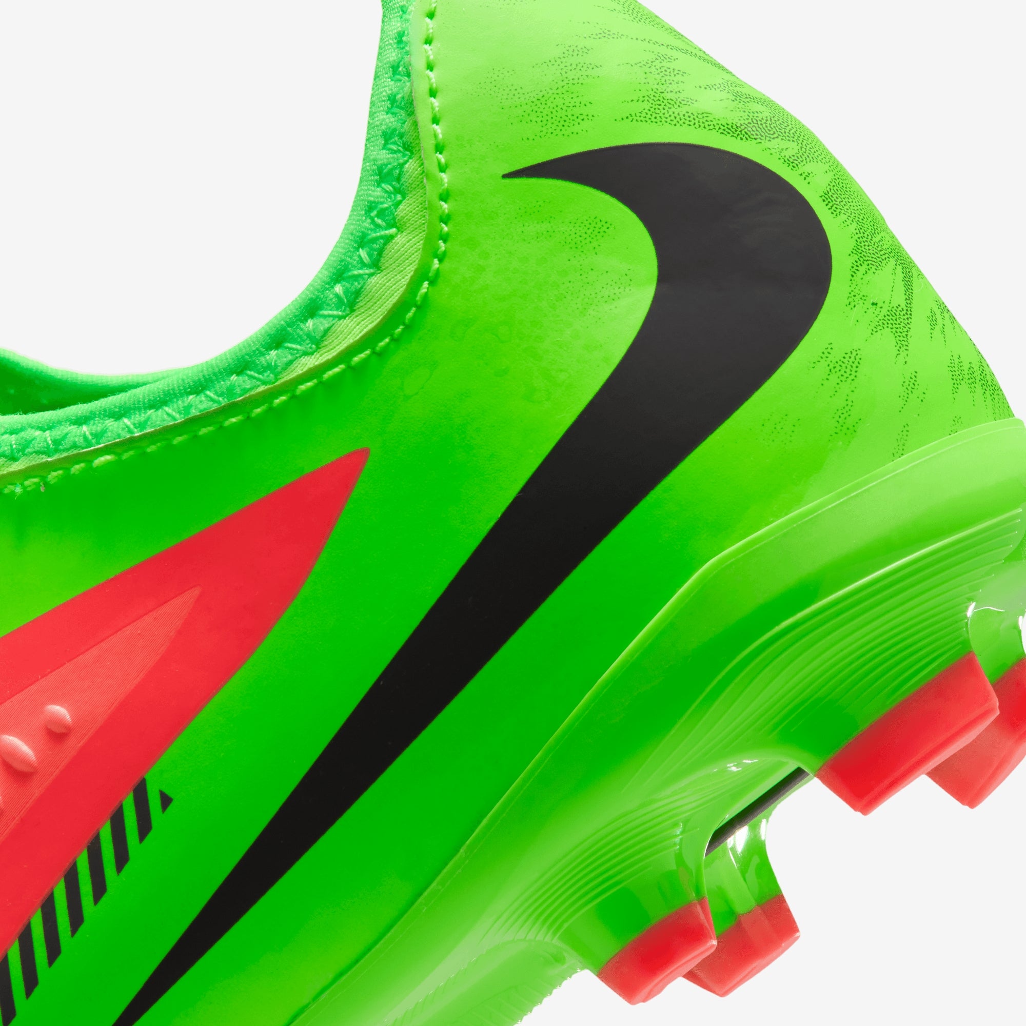 Nike Jr. Phantom 6 Low Academy Erling Haaland Big Kids' Multi-Ground Soccer Cleats - Hot Punch/Black-Green Strike