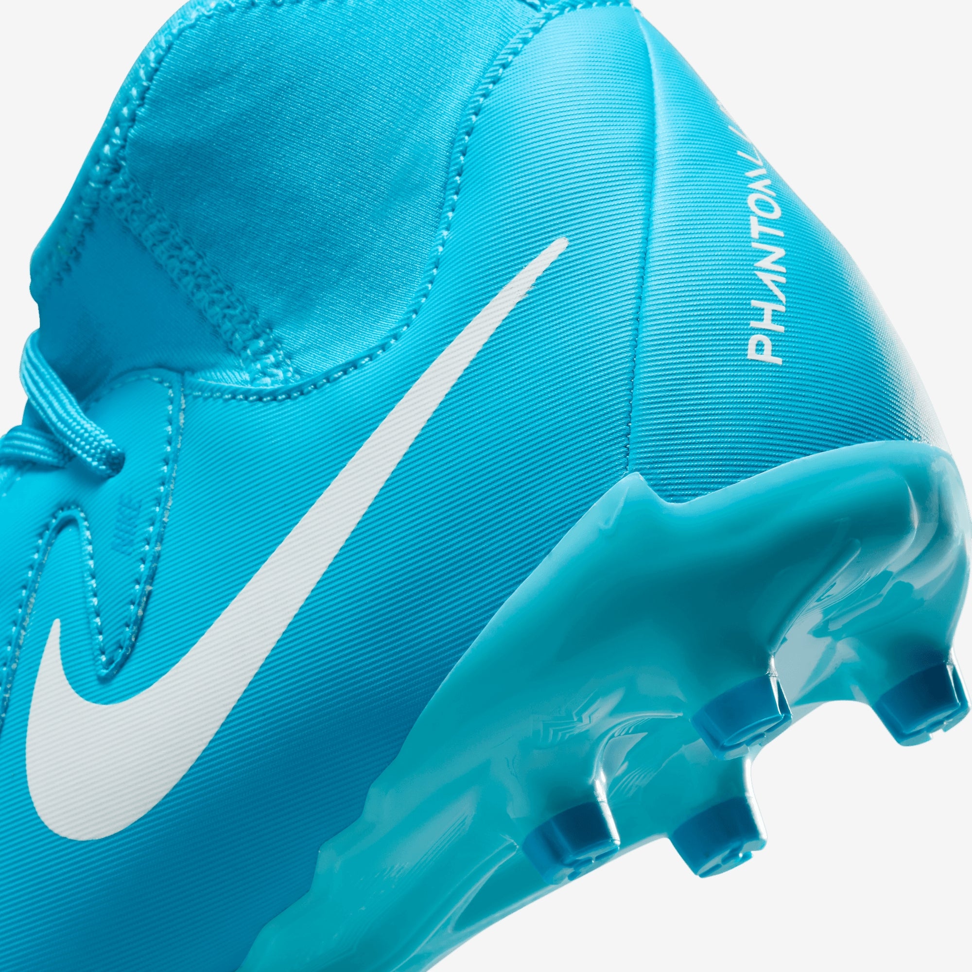 Nike Jr. Phantom Luna 2 Academy Little/Big Kids' MG High-Top Soccer Cleats - Blue Fury/White