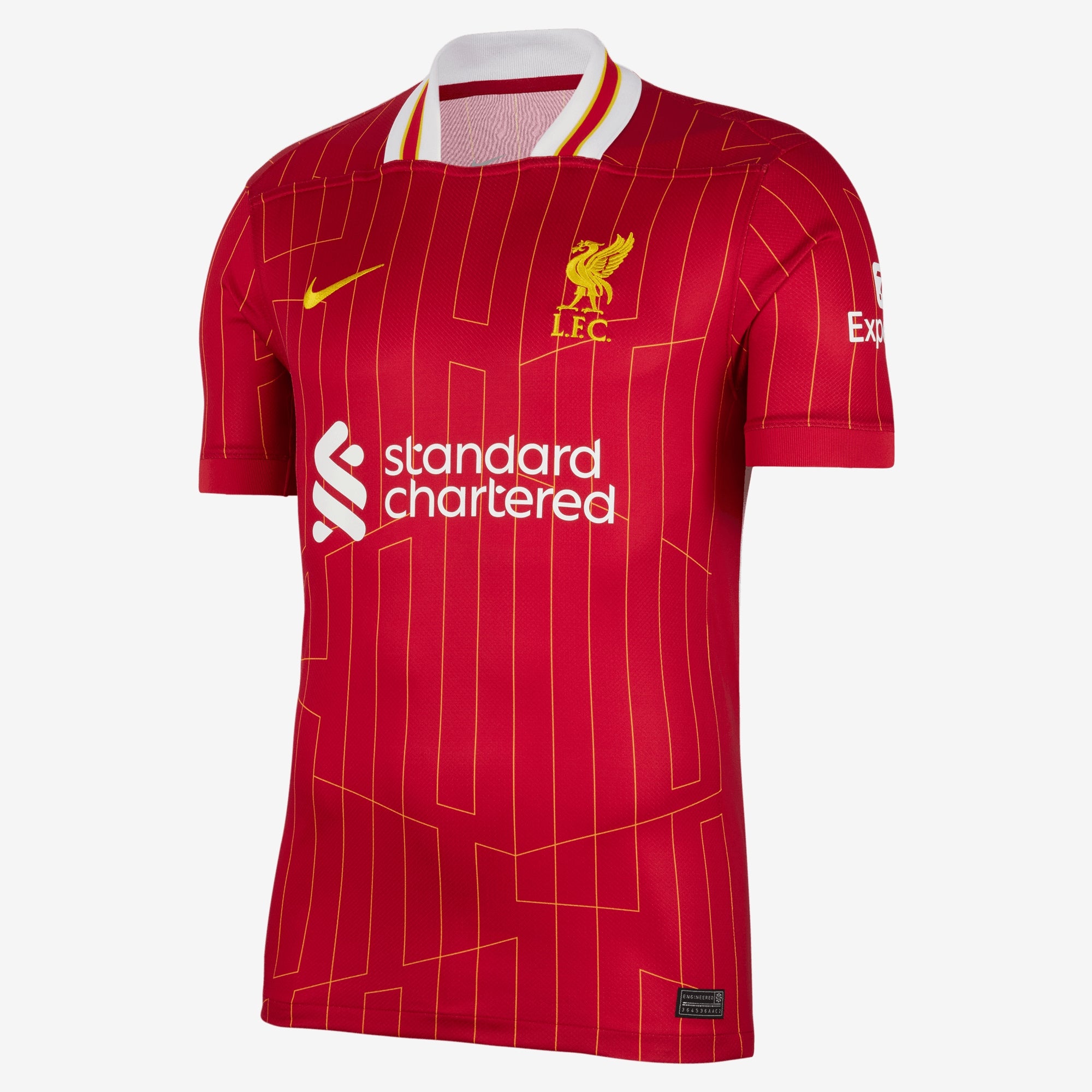 Nike Liverpool FC 2024/25 Stadium Home Men's Dri-FIT Soccer Replica Jersey - Gym Red/White/Chrome Yellow