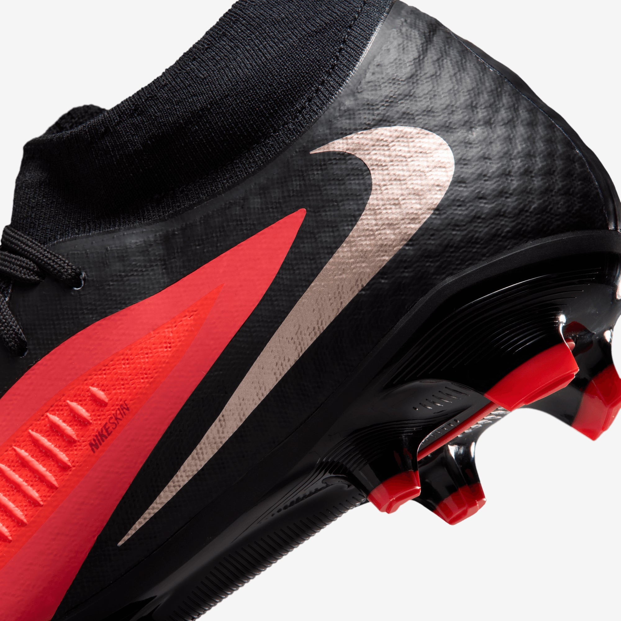 Nike Phantom 6 High Academy Multi-Ground Soccer Cleats - Bright Crimson/Blur-Black