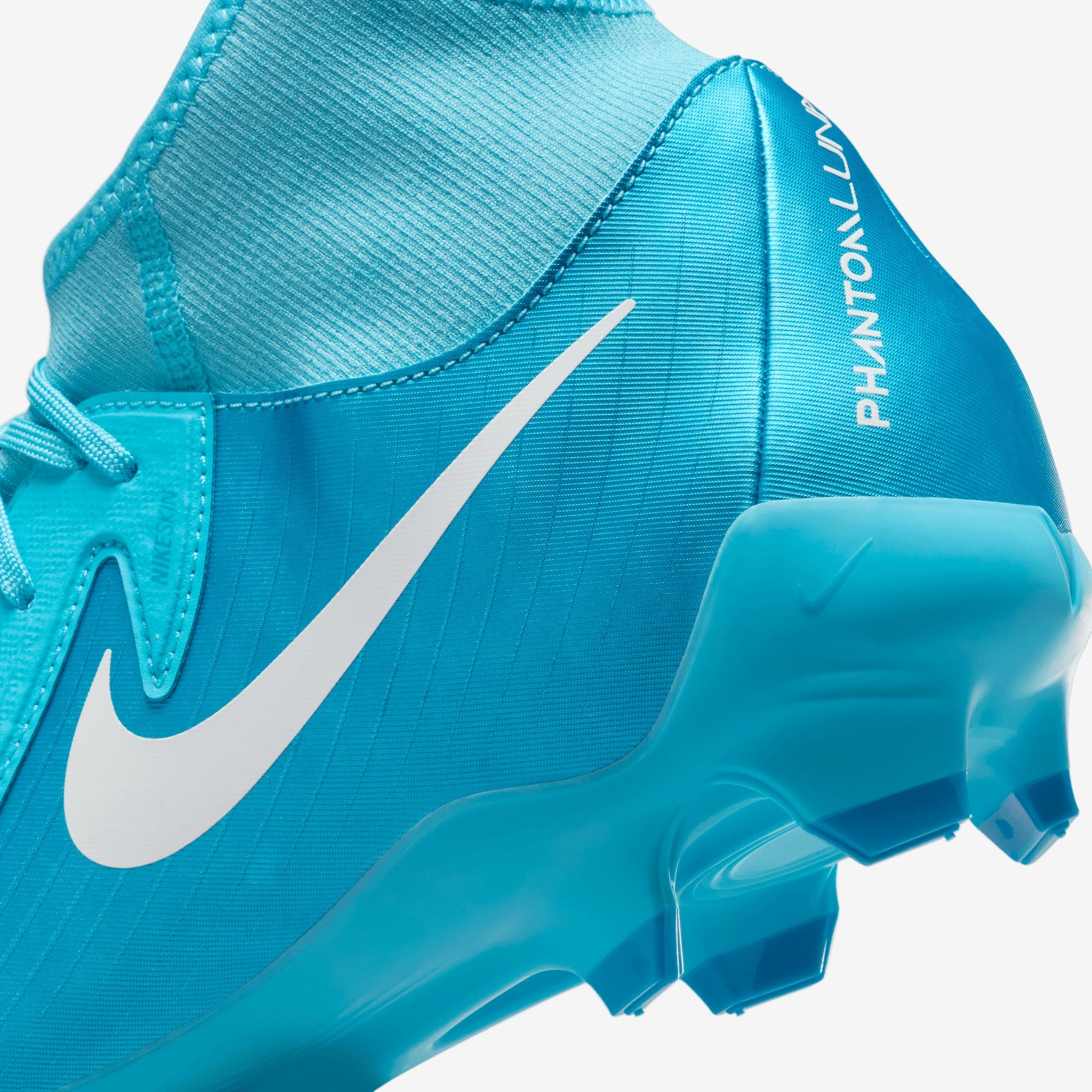 Nike Phantom Luna 2 Academy MG High-Top Soccer Cleats - Blue Fury/White