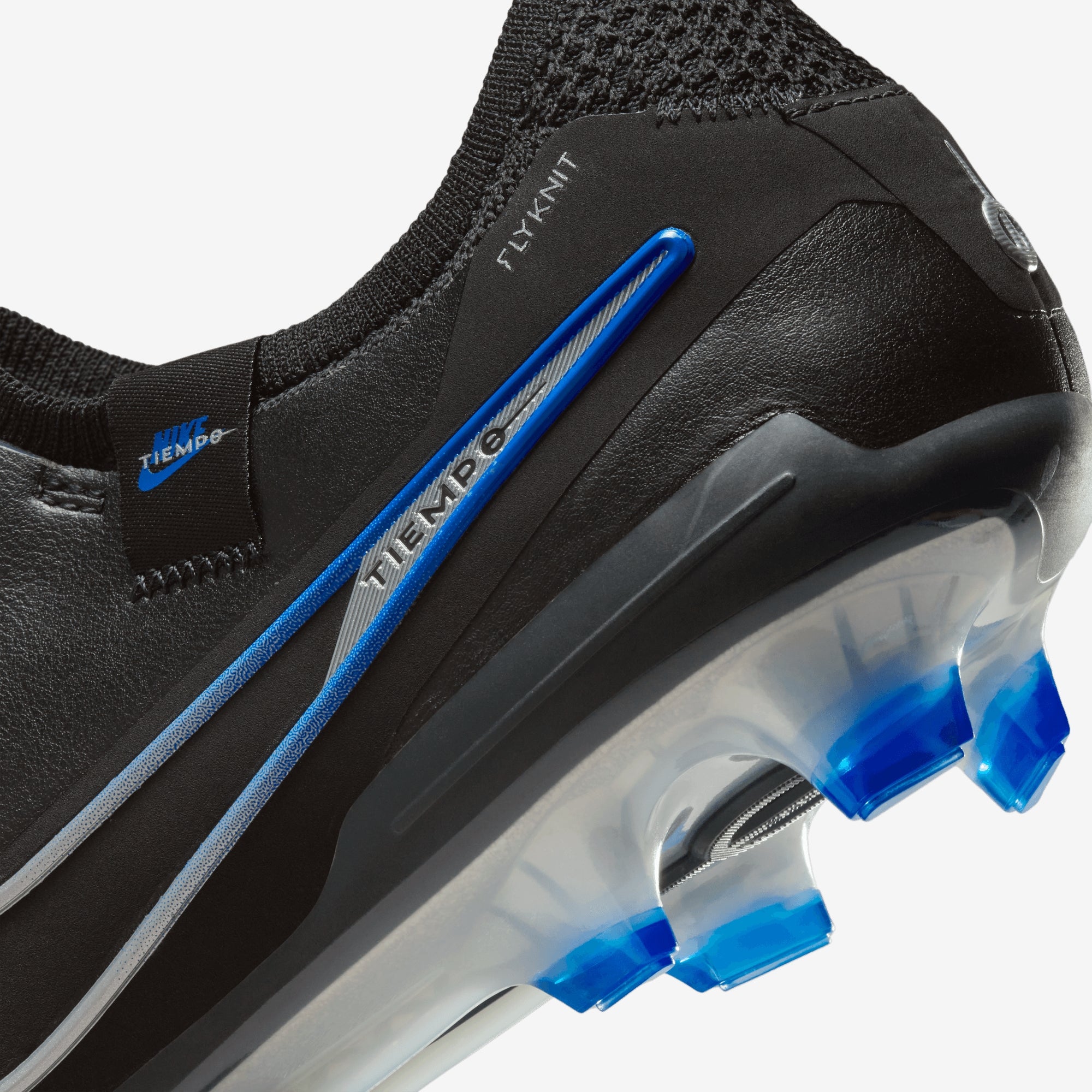 Nike Tiempo Legend 10 Elite FG Low-Top Soccer Cleats - Black/Chrome-Hyper Royal