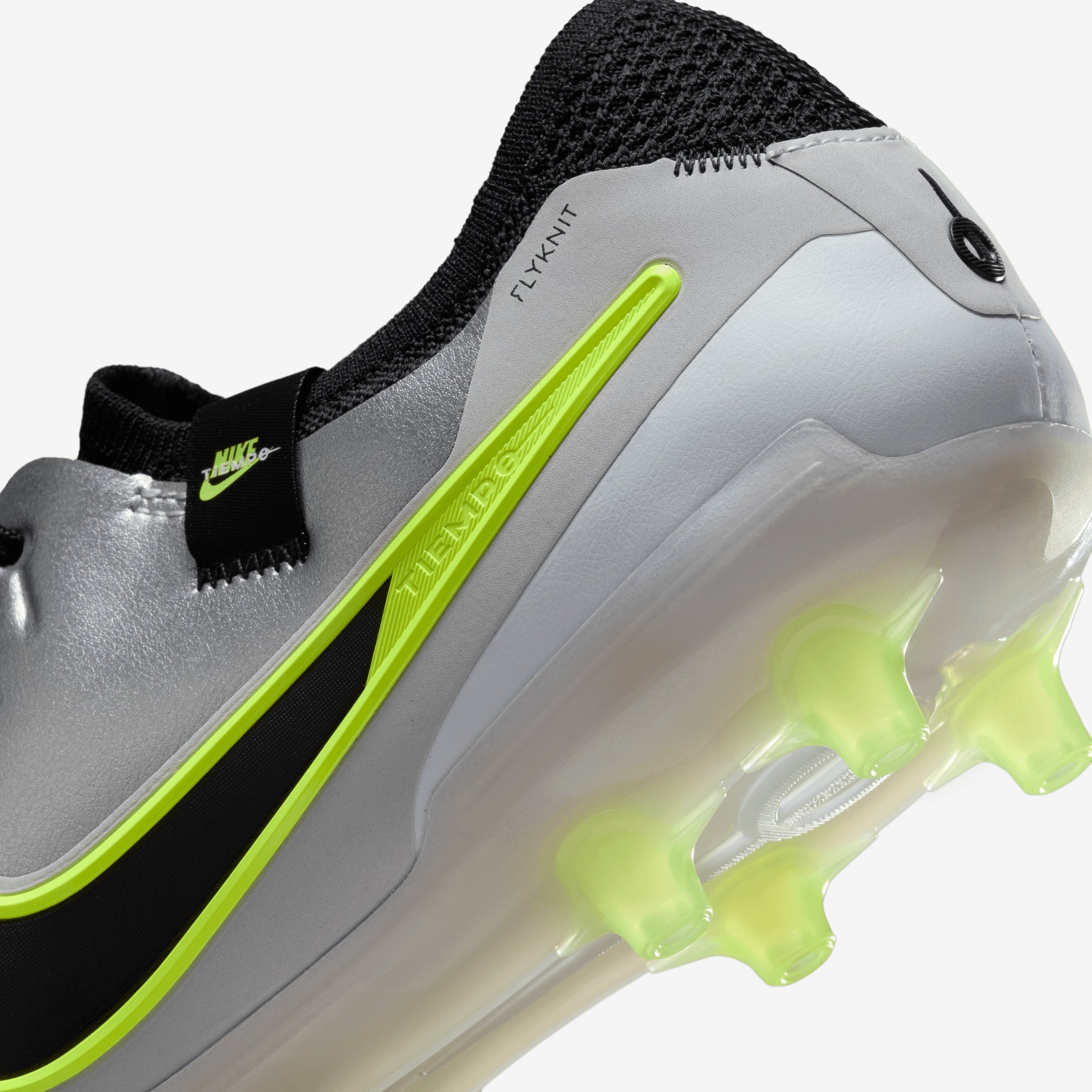 Nike Tiempo Legend 10 Elite AG Low-Top Soccer Cleats - Metallic Silver/Black-Volt