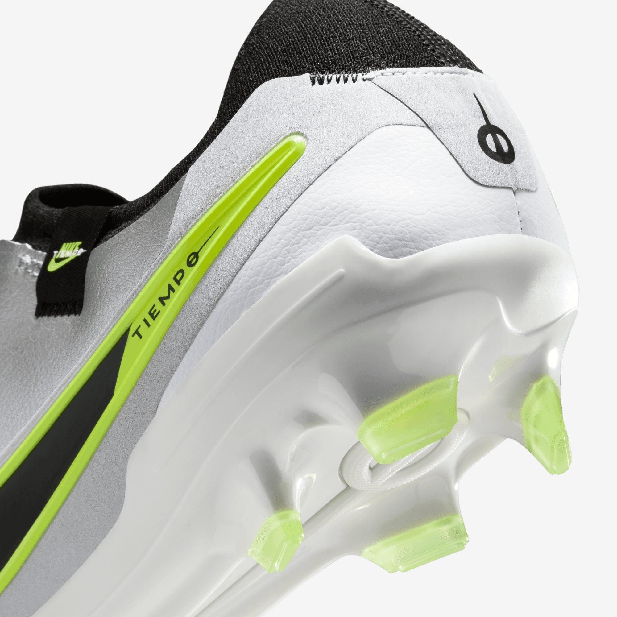 Nike Tiempo Legend 10 Pro FG Low-Top Soccer Cleats - Metallic Silver/Black-Volt