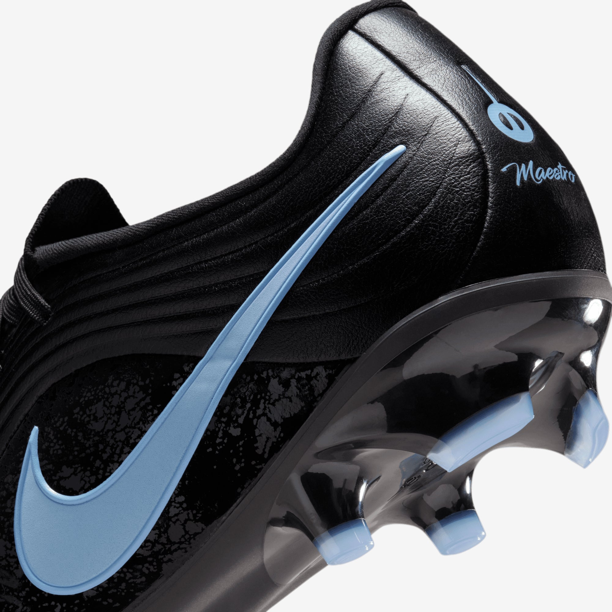 Nike Tiempo Maestro Academy Multi-Ground Low-Top Soccer Cleats - Black/Ice Blue
