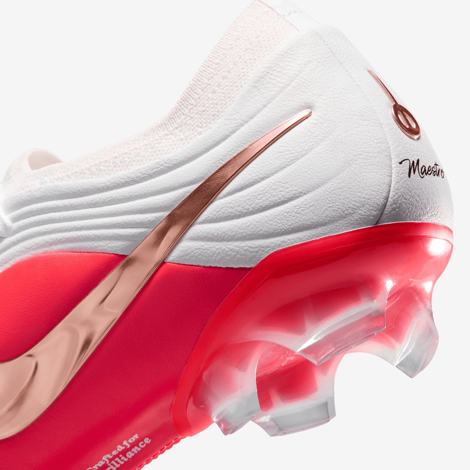 Nike Tiempo Maestro Elite Firm-Ground Low-Top Soccer Cleats - White/Blur-Bright Crimson