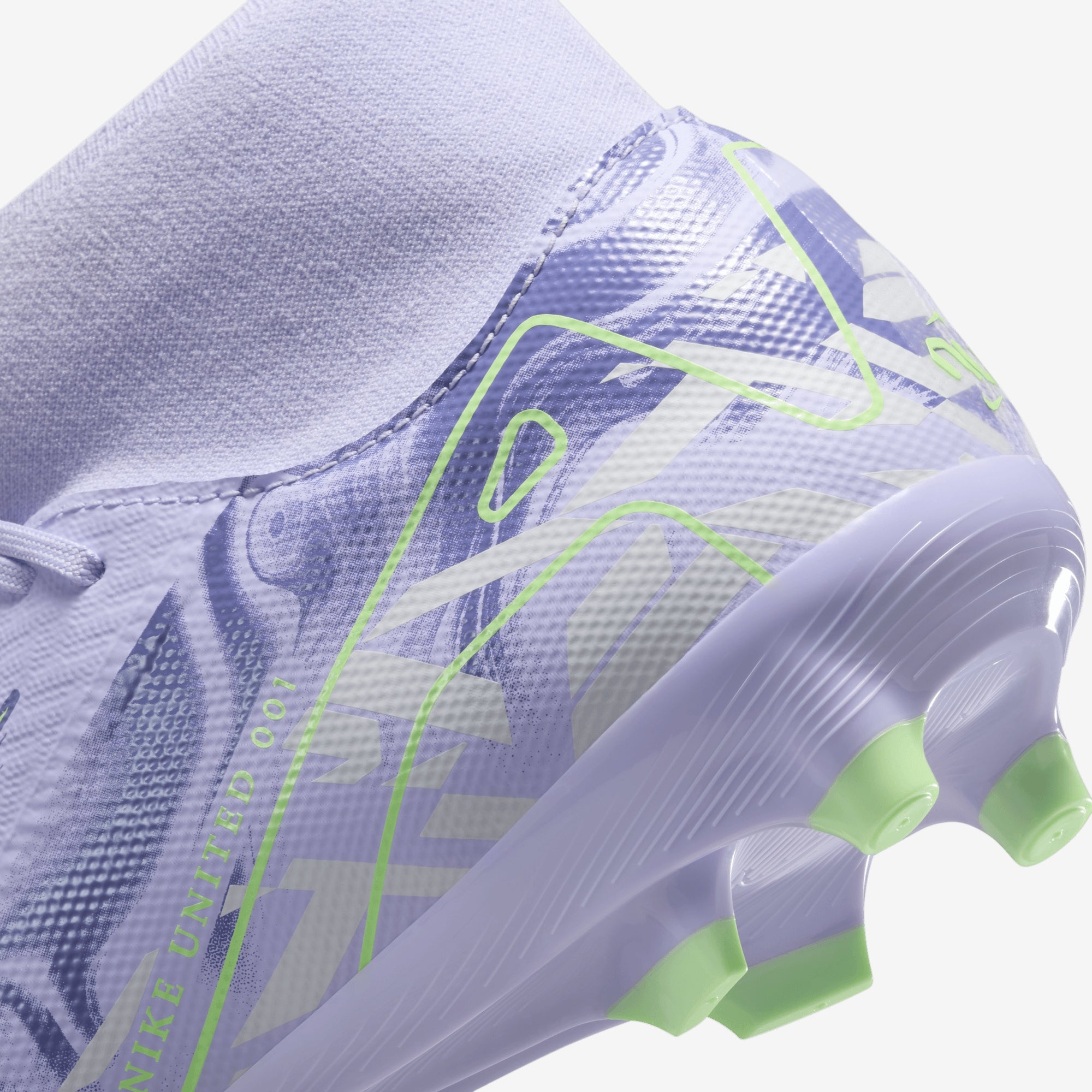 Nike United Mercurial Superfly 10 Academy MG High-Top Soccer Cleats - Purple Agate/Barely Volt