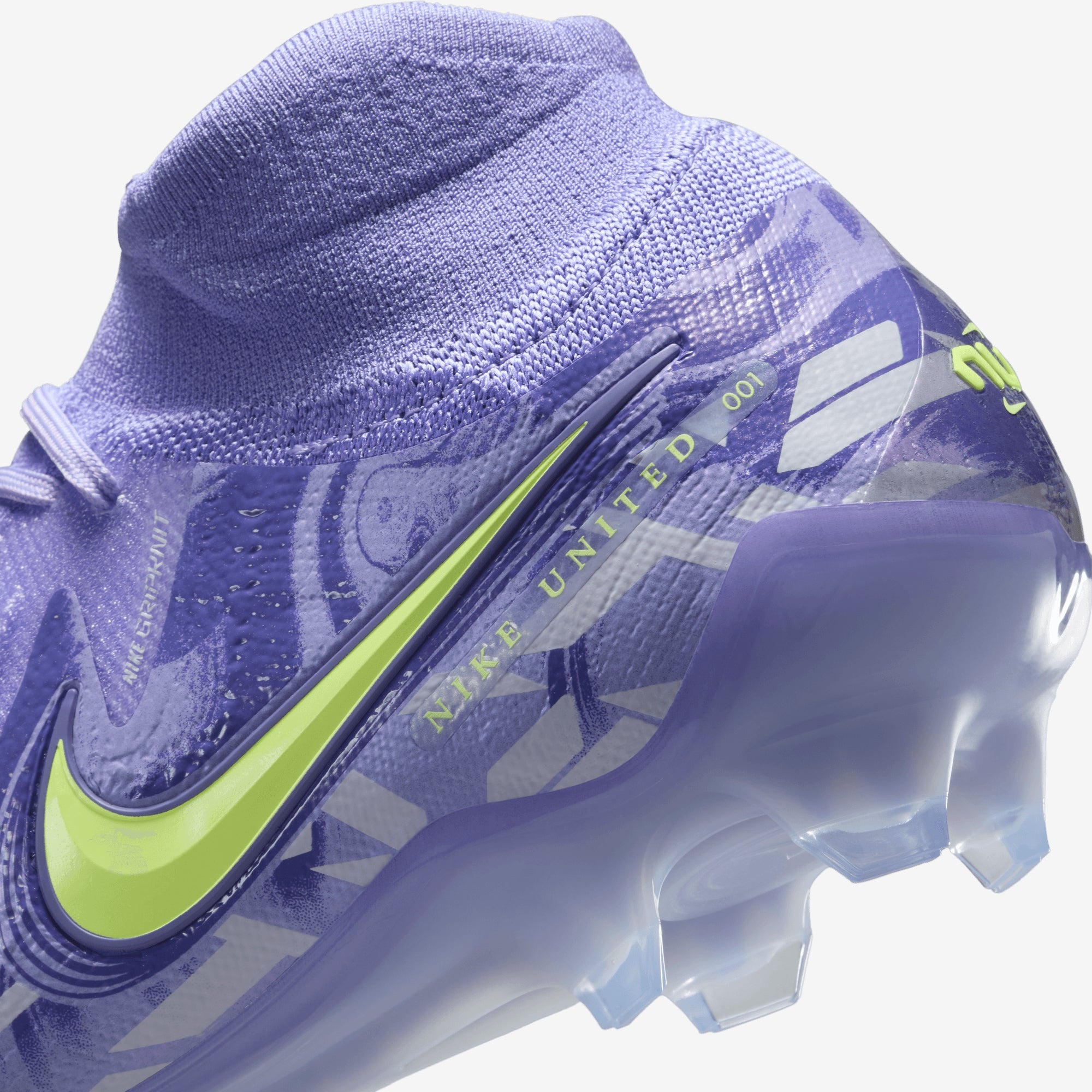 Nike United Phantom Luna 2 Elite FG High-Top Soccer Cleats - Purple Agate/Barely Volt