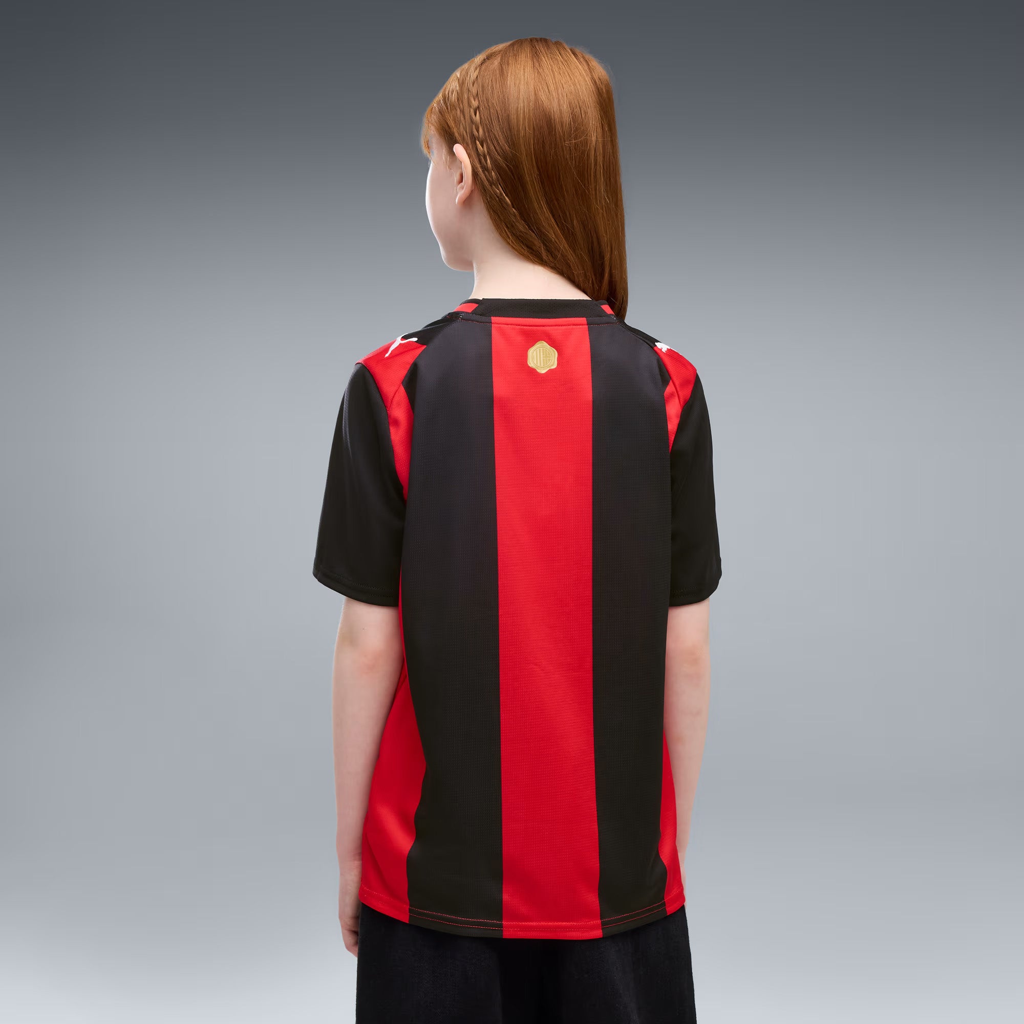 PUMA AC Milan 2026/27 Stadium Home Big Kids' Soccer Jersey - PUMA Black-For All Time Red