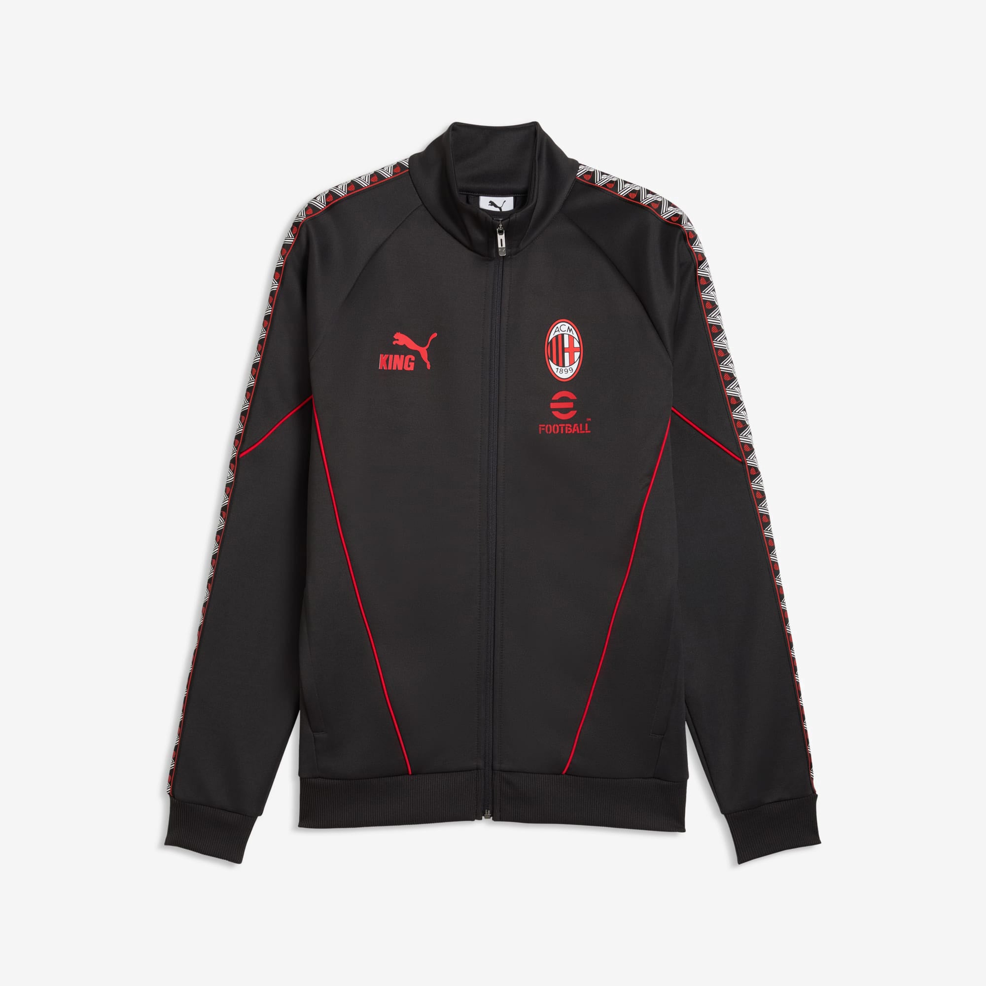 PUMA AC Milan KING Anthem Men's Full-Zip Soccer Track Jacket - Flat Dark Gray-For All Time Red