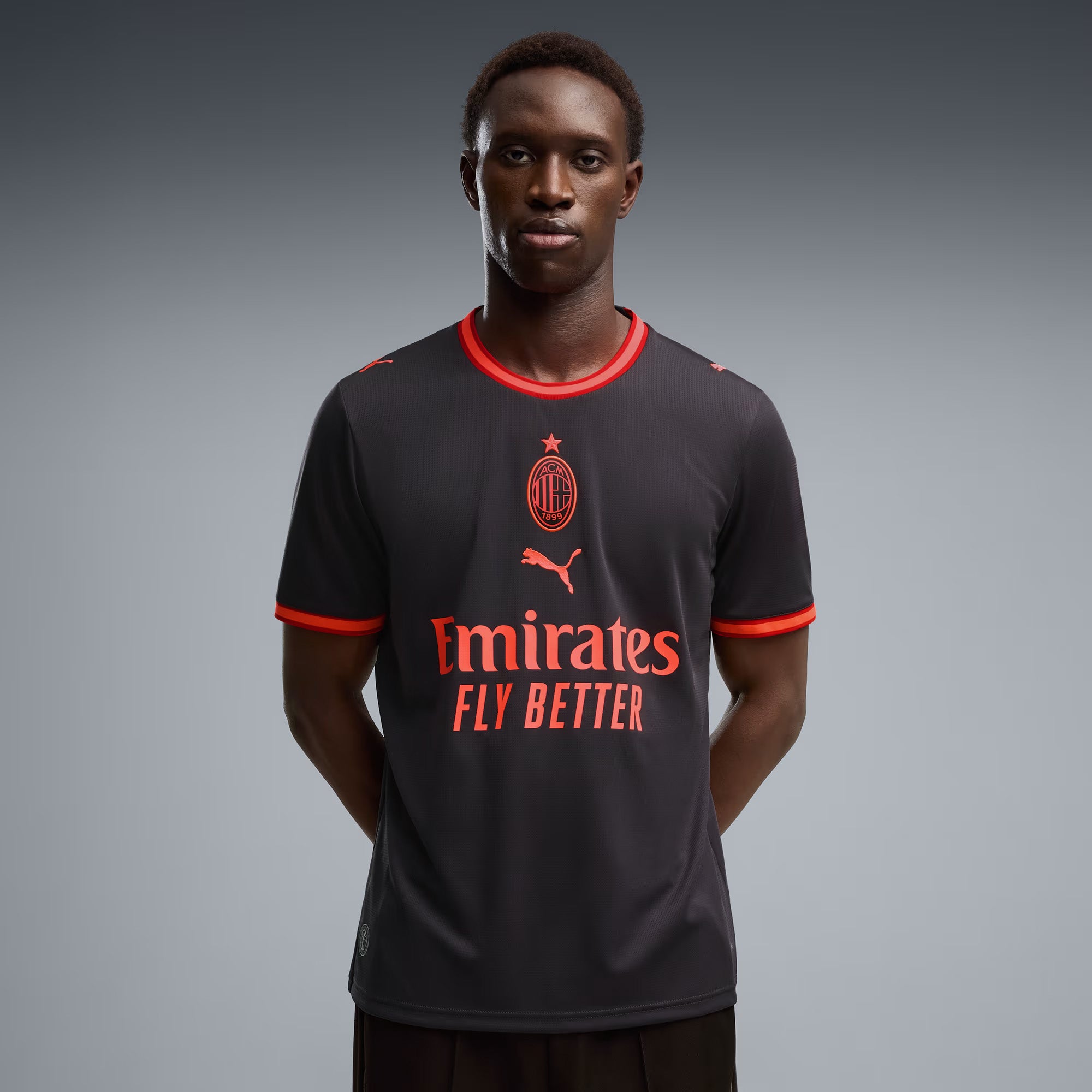PUMA AC Milan 2026/27 Stadium Third Men's Soccer Jersey - Flat Dark Gray-Glowing Red