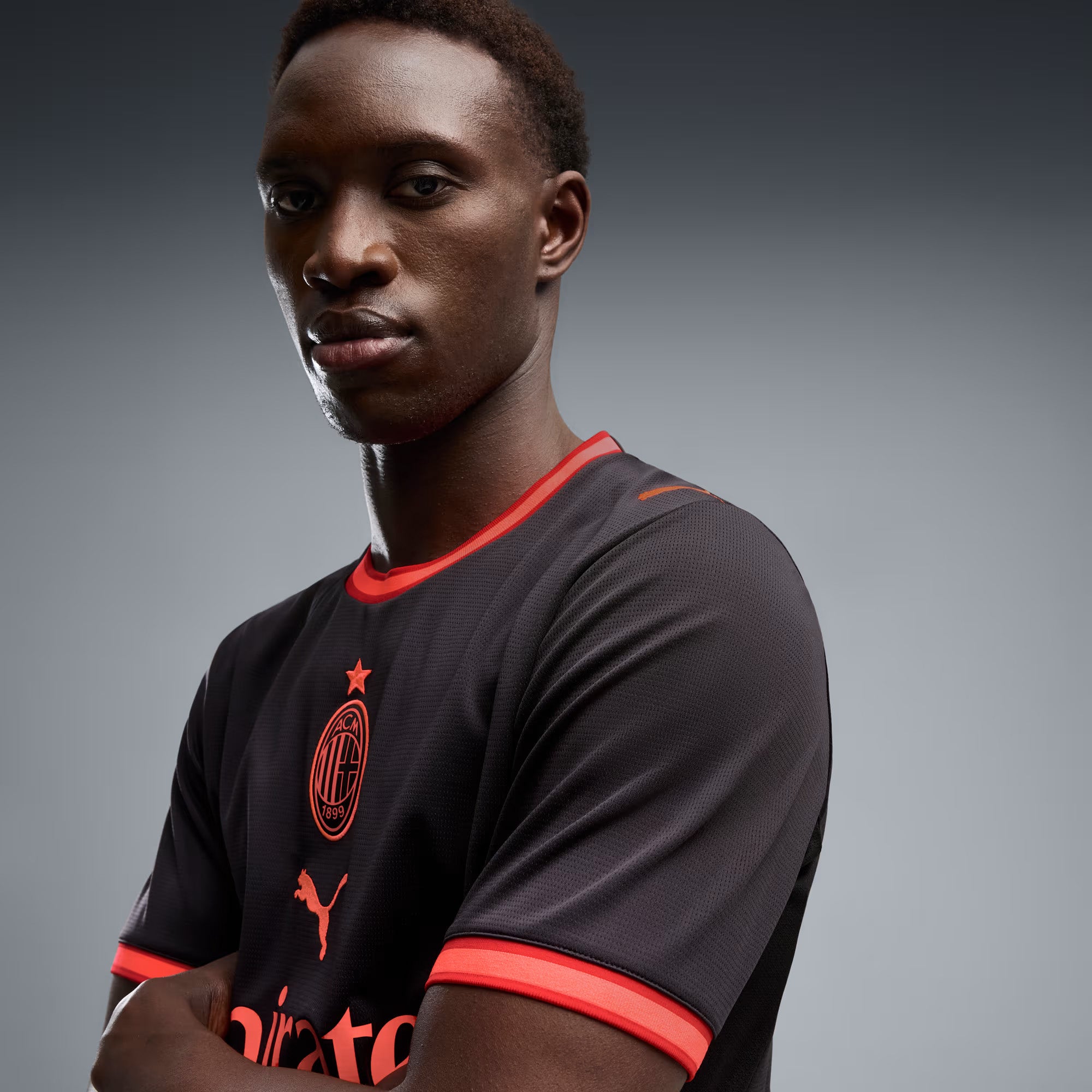 PUMA AC Milan 2026/27 Stadium Third Men's Soccer Jersey - Flat Dark Gray-Glowing Red