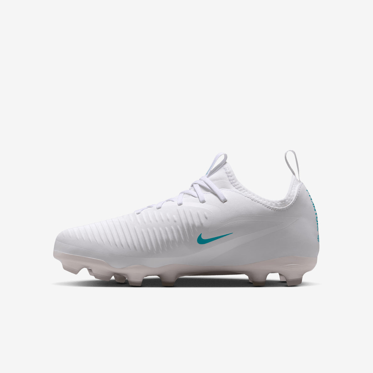 Nike Jr. Phantom 6 Low Academy Big Kids' Multi-Ground Soccer Cleats - White/Dusty Cactus-White