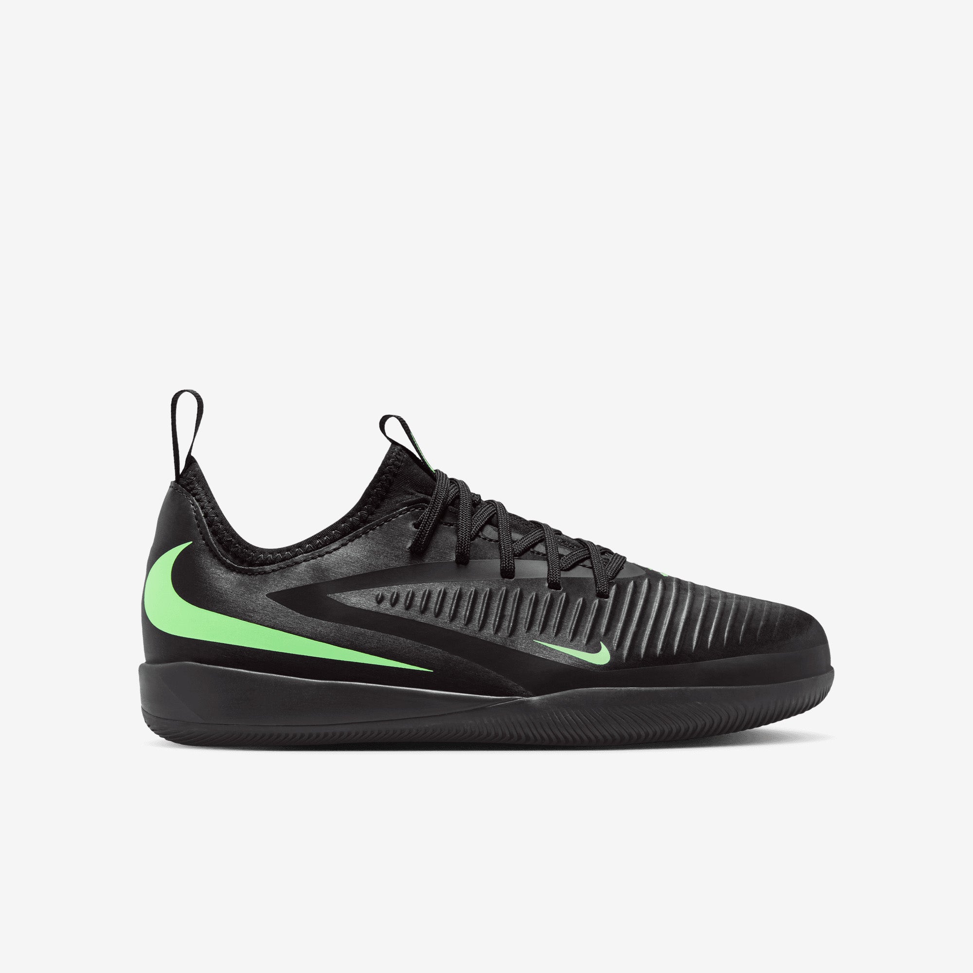 Nike Jr. Phantom 6 Low Academy Big Kids' Indoor/Court Soccer Shoes - Black/Illusion Green-Black