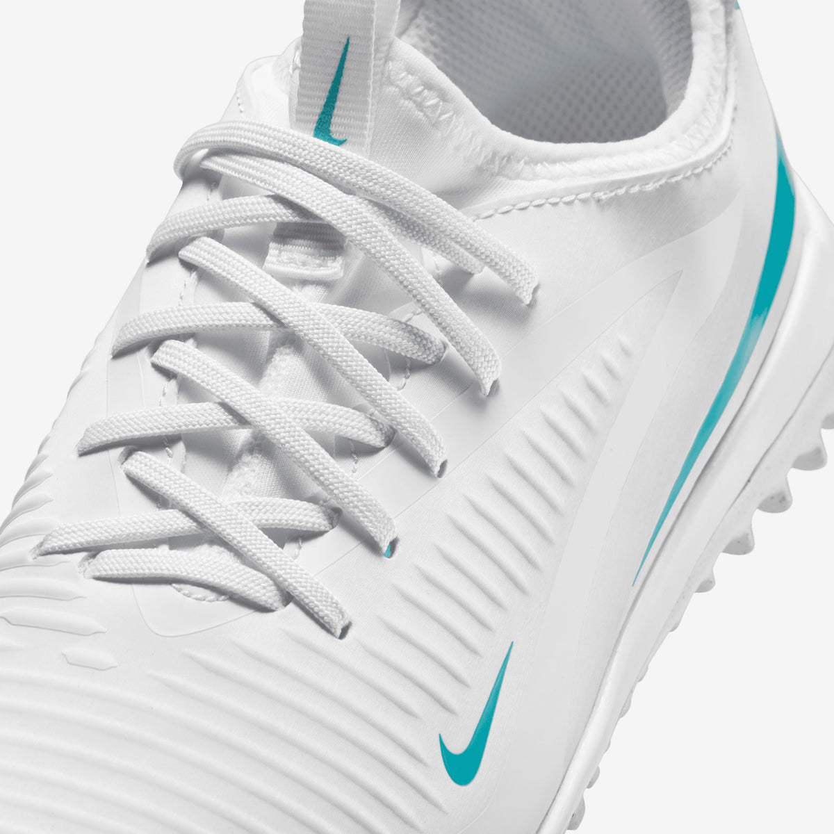 Nike Jr. Phantom 6 Low Academy Big Kids' Turf Soccer Shoes - White/Dusty Cactus-White