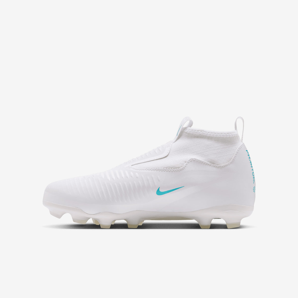 Nike Jr. Phantom 6 High Academy Big Kids' Multi-Ground Soccer Cleats - White/Dusty Cactus-White