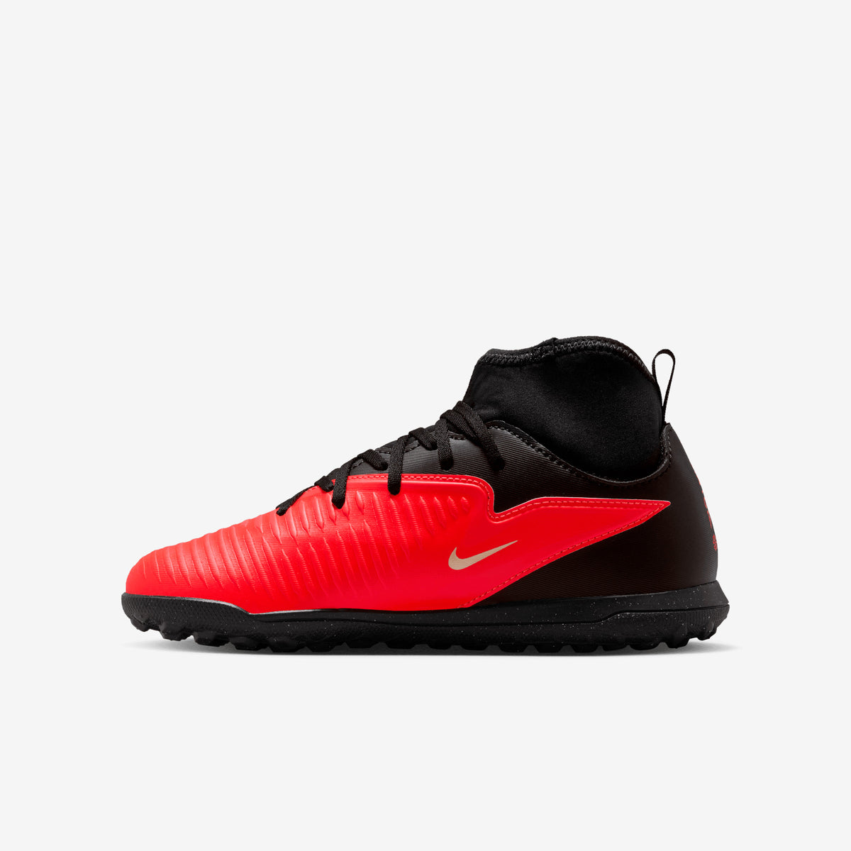 Nike Jr. Phantom 6 High Club Big Kids' Turf Soccer Shoes - Bright Crimson/Black-Bright Crimson