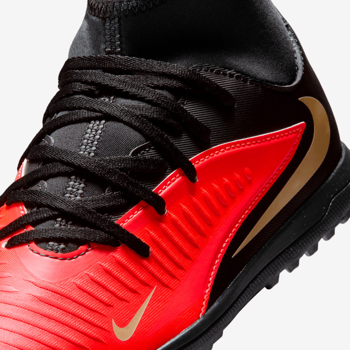 Nike Jr. Phantom 6 High Club Big Kids' Turf Soccer Shoes - Bright Crimson/Black-Bright Crimson