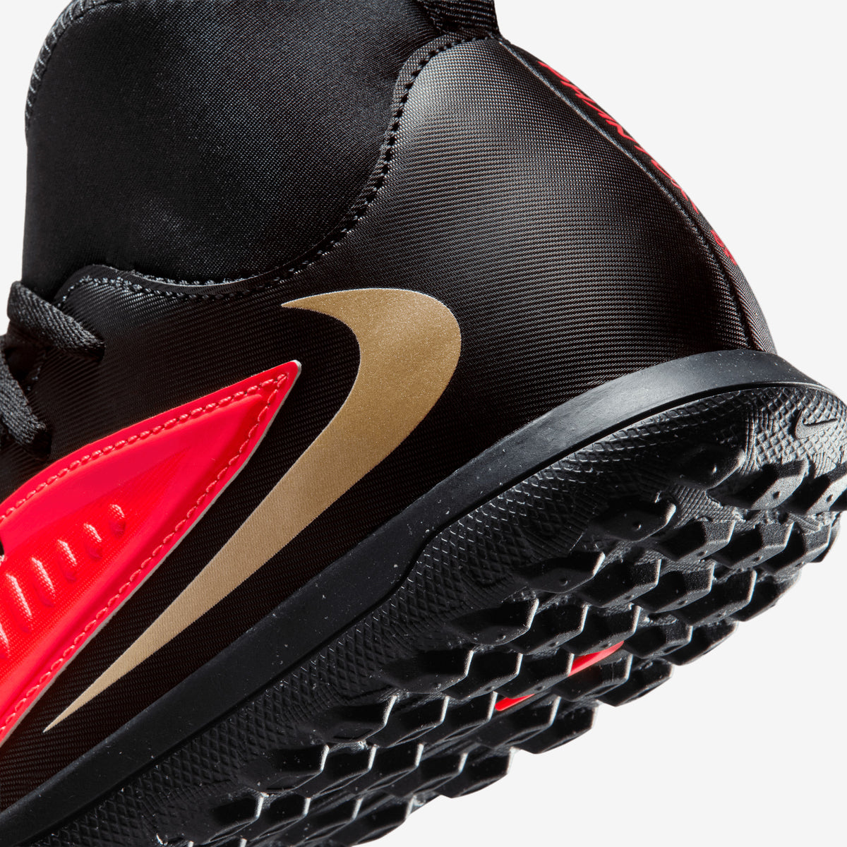 Nike Jr. Phantom 6 High Club Big Kids' Turf Soccer Shoes - Bright Crimson/Black-Bright Crimson