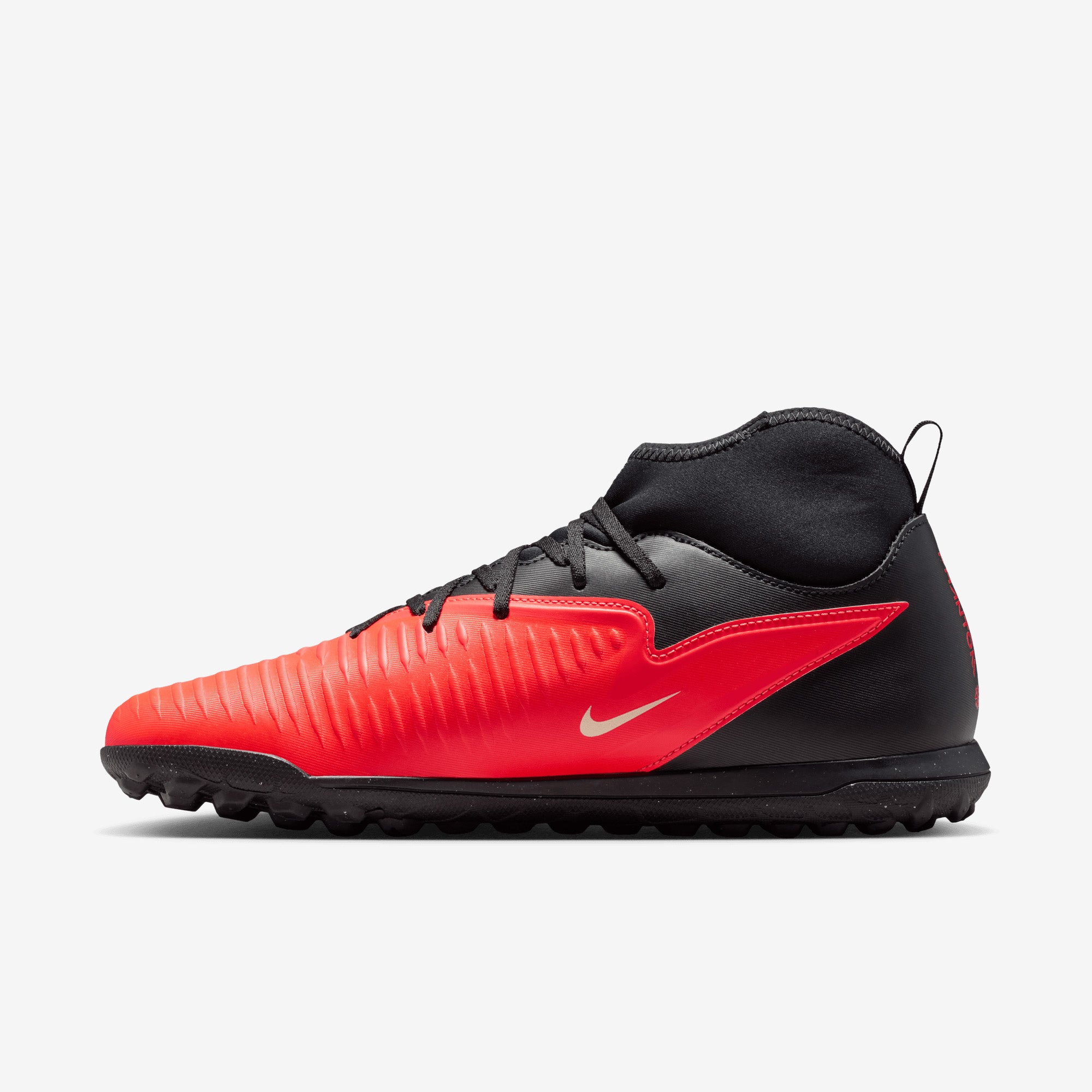 Nike Phantom 6 High Club Turf Soccer Shoes - Bright Crimson/Blur-Black