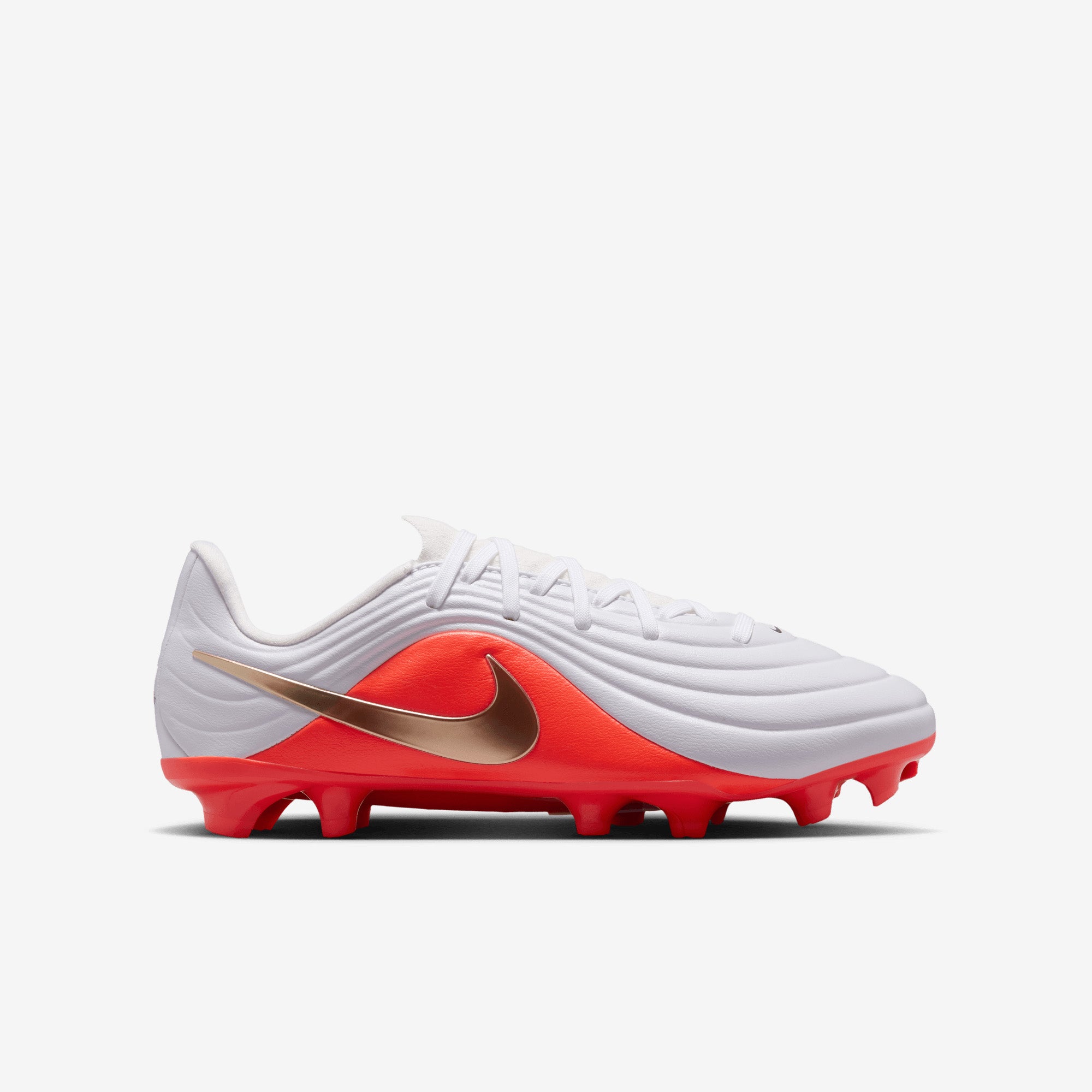 Nike Jr. Tiempo Maestro Academy Big Kids' Multi-Ground Low-Top Soccer Cleats - White/Blur-Bright Crimson