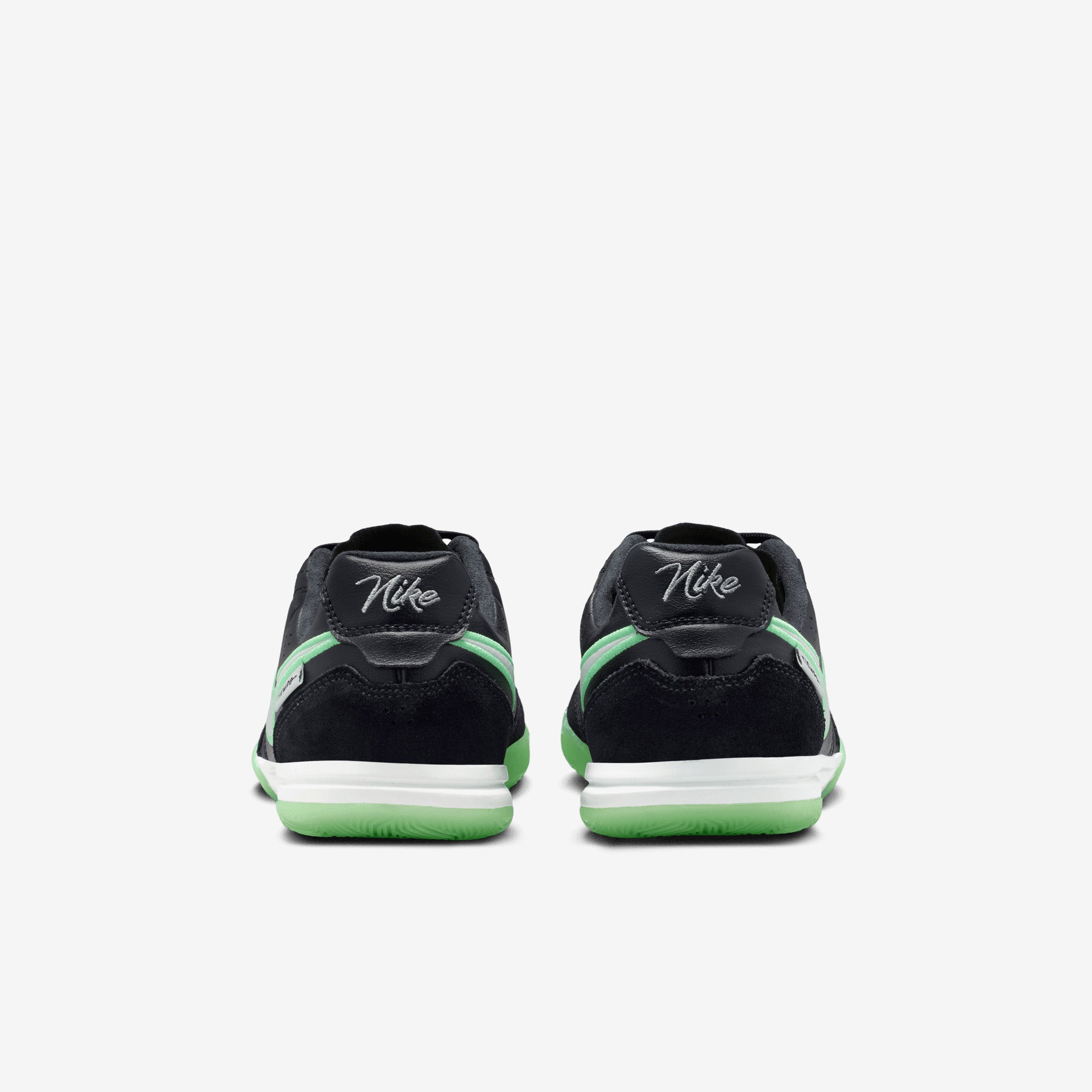 Nike Jr. Tiempo Streetgato Big Kids' Indoor/Court Low-Top Soccer Shoes - Black/Illusion Green-Black