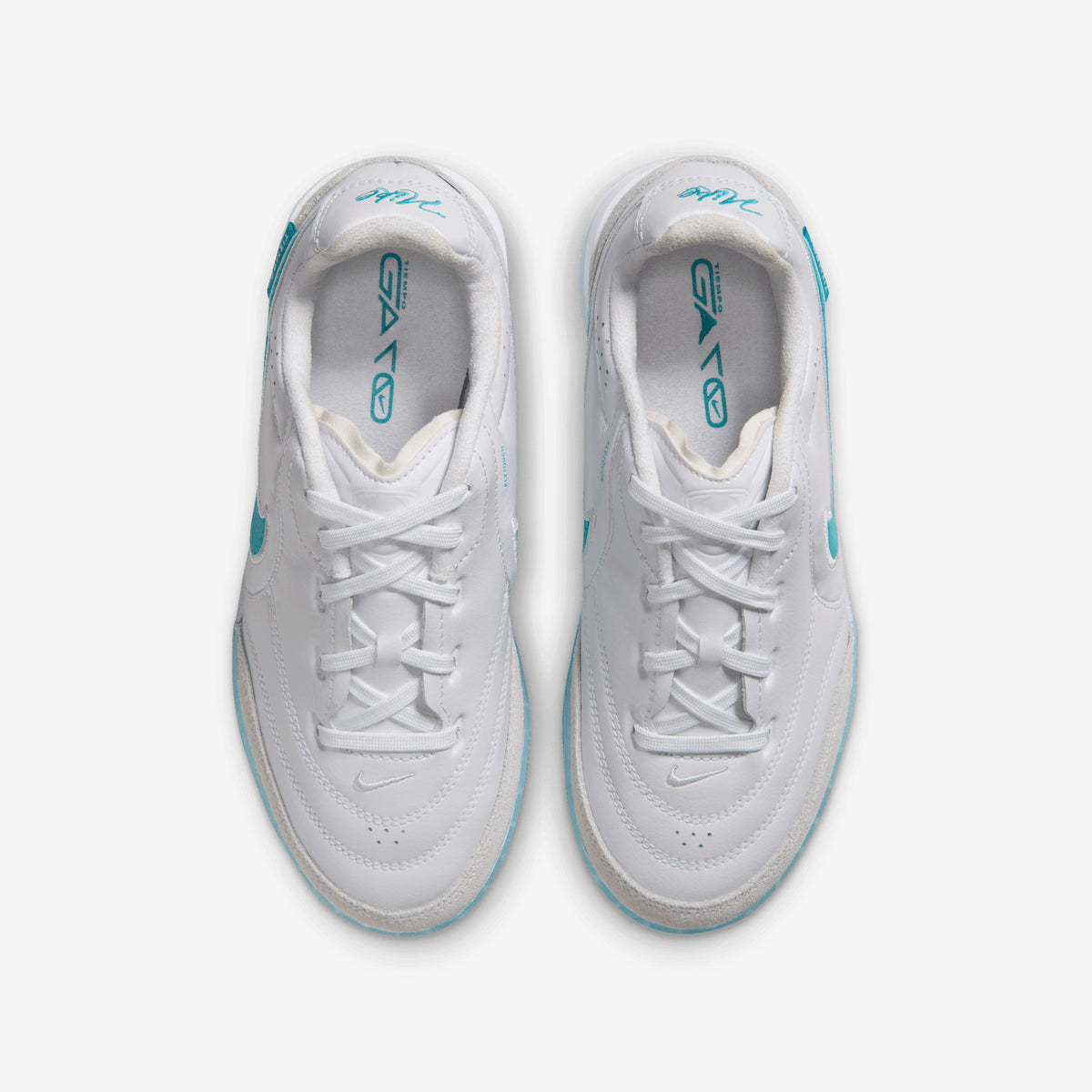 Nike Jr. Tiempo Streetgato Big Kids' Indoor/Court Low-Top Soccer Shoes - White/Dusty Cactus-White
