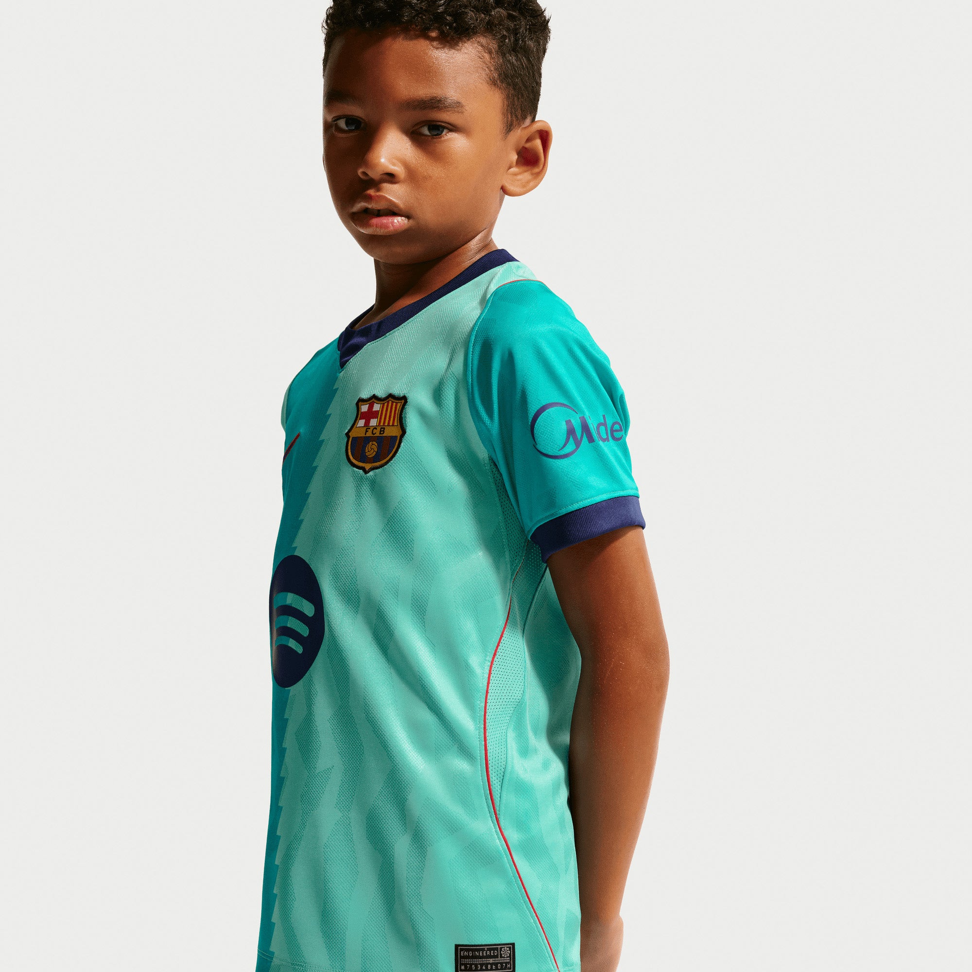 Nike FC Barcelona 2026/27 Stadium Third Big Kids' Dri-FIT Soccer Replica Jersey - Green Frost/Green Frost/Loyal Blue