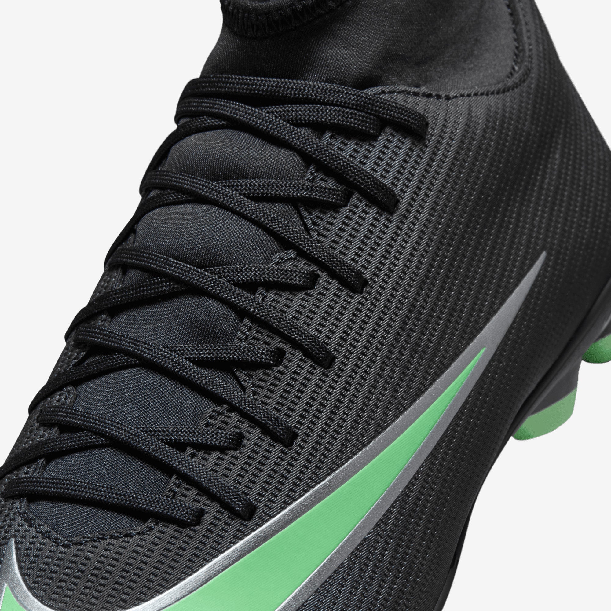 Nike Mercurial Superfly 11 Club Multi-Ground High-Top Soccer Cleats - Black/Illusion Green-Black