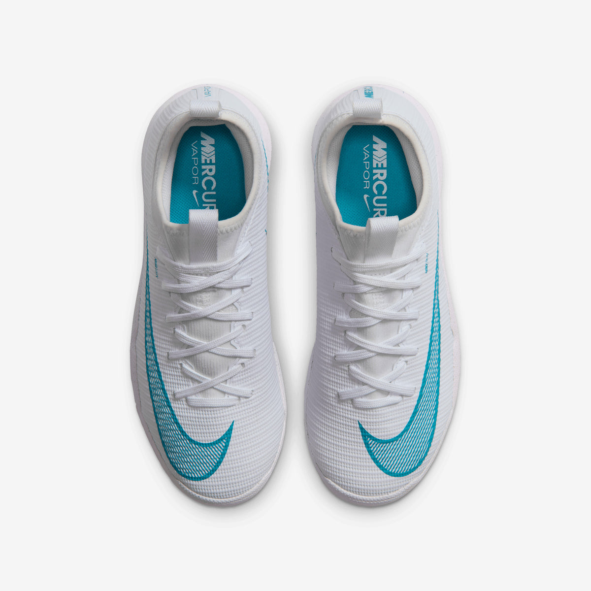 Nike Jr. Mercurial Vapor 17 Academy Big Kids' Indoor/Court Low-Top Soccer Shoes - White/Dusty Cactus