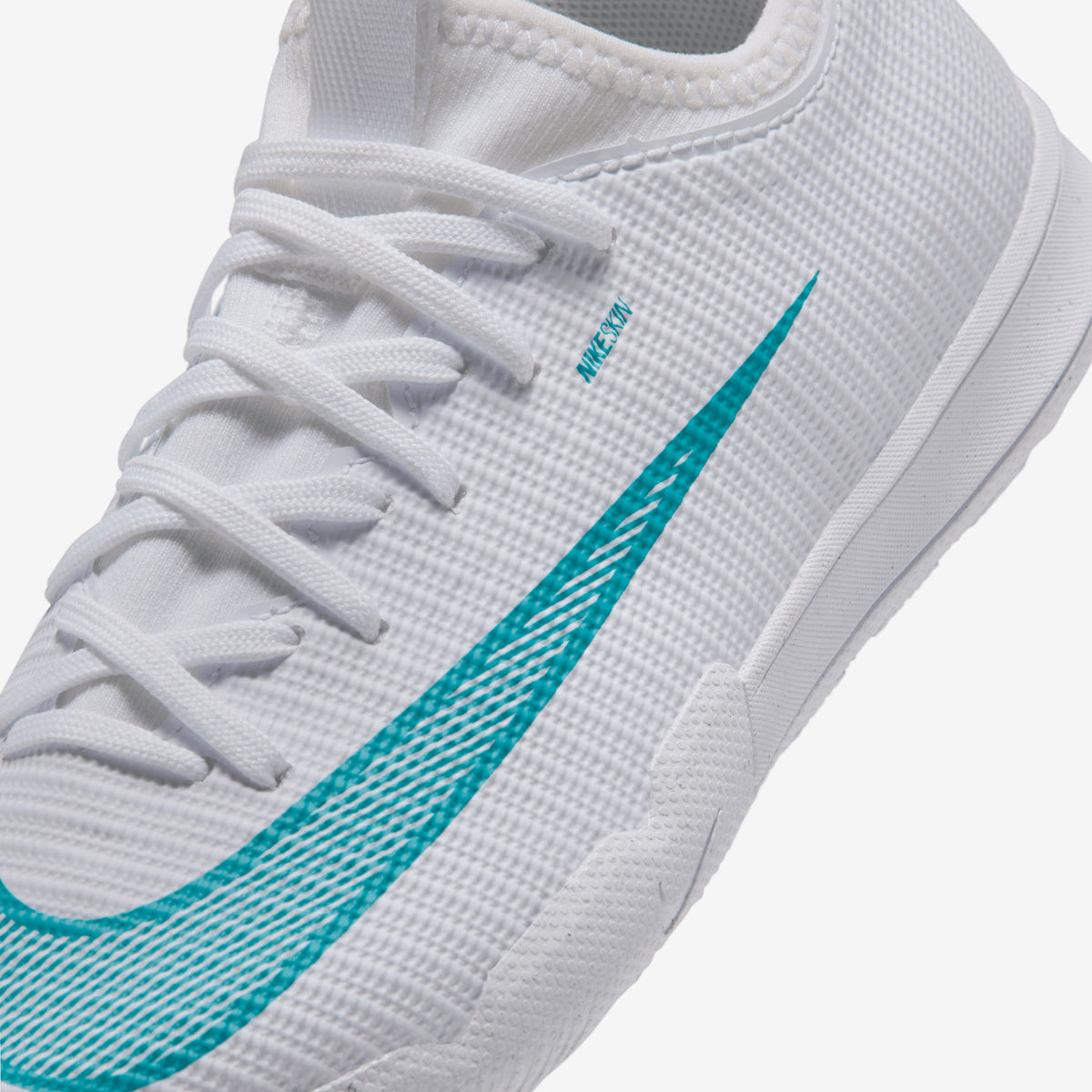 Nike Jr. Mercurial Vapor 17 Academy Big Kids' Indoor/Court Low-Top Soccer Shoes - White/Dusty Cactus