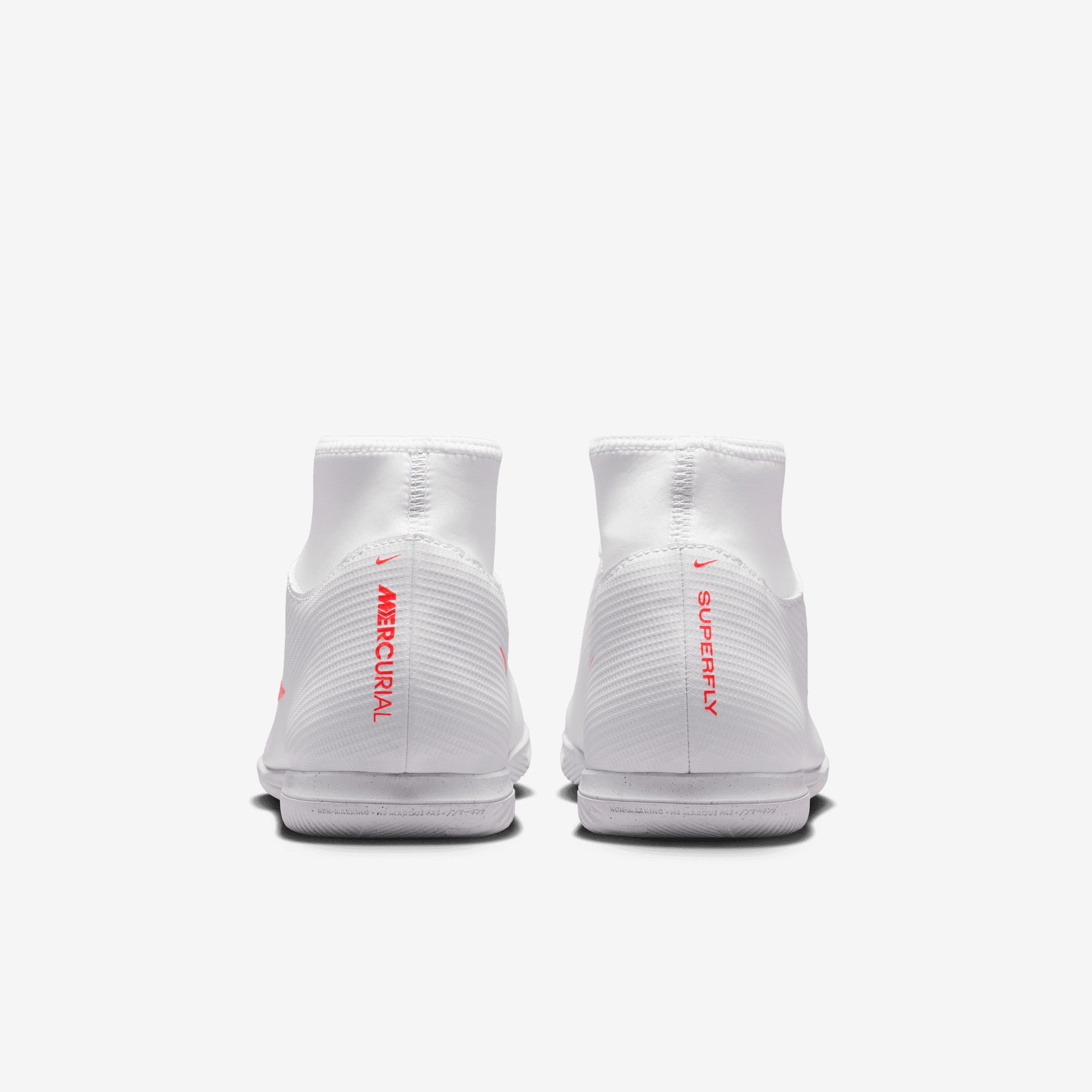 Nike Mercurial Superfly 11 Club Indoor/Court High-Top Soccer Shoes - White/Blur-Bright Crimson