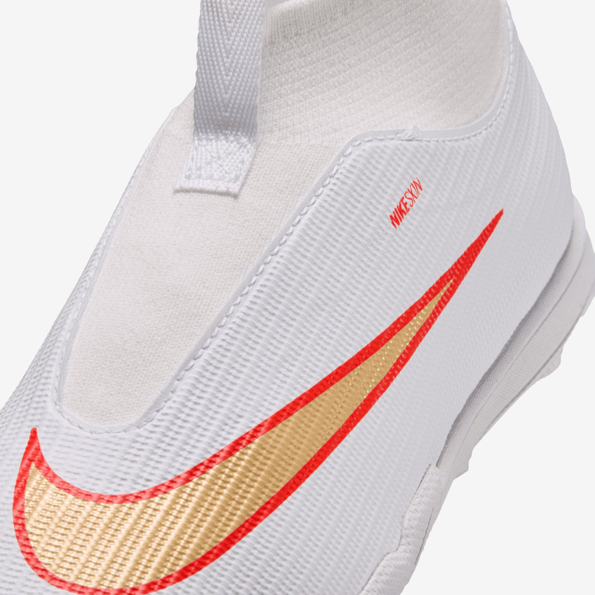 Nike Jr. Mercurial Superfly 11 Academy Big Kids' Turf High-Top Soccer Shoes - White/Blur-Bright Crimson