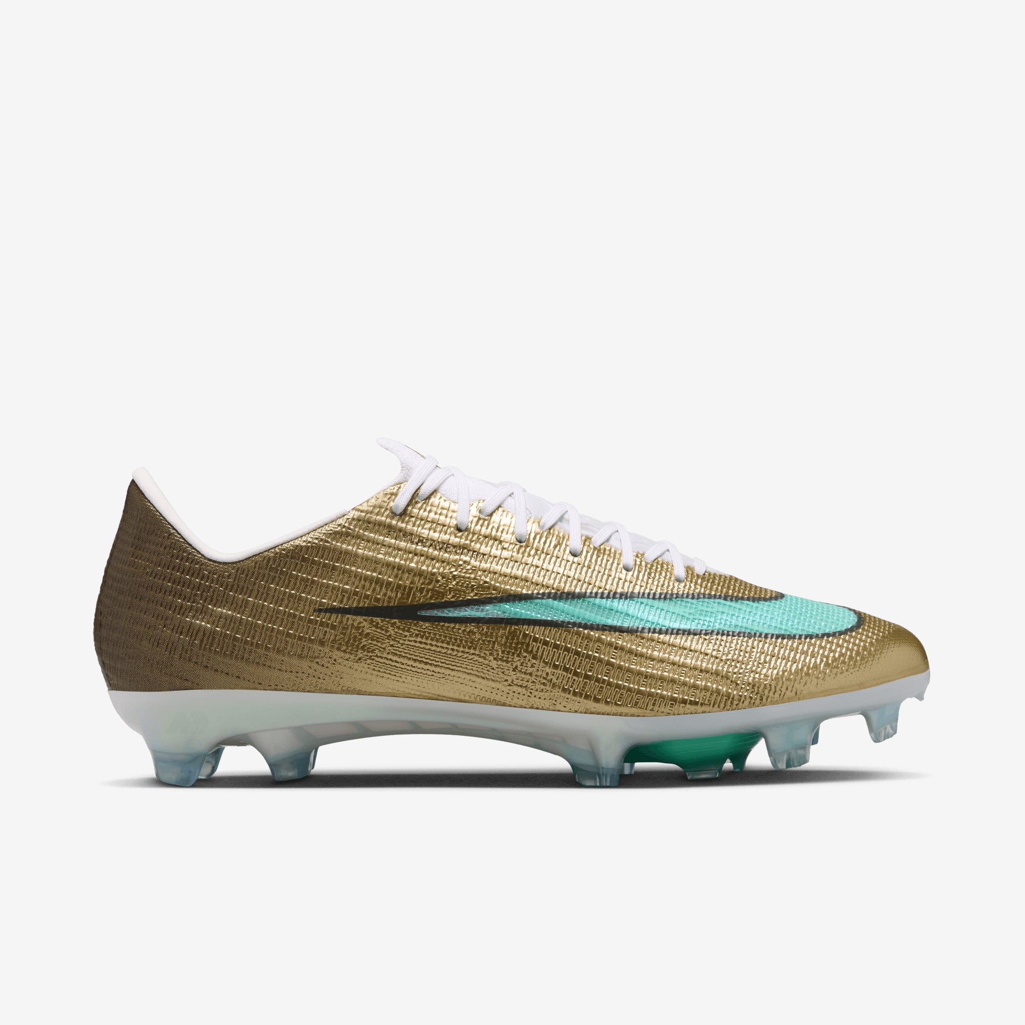 Nike Mercurial Superfly 11 Elite Kylian Mbappé Firm-Ground High-Top Soccer Cleats - Metallic Gold/Green Glow